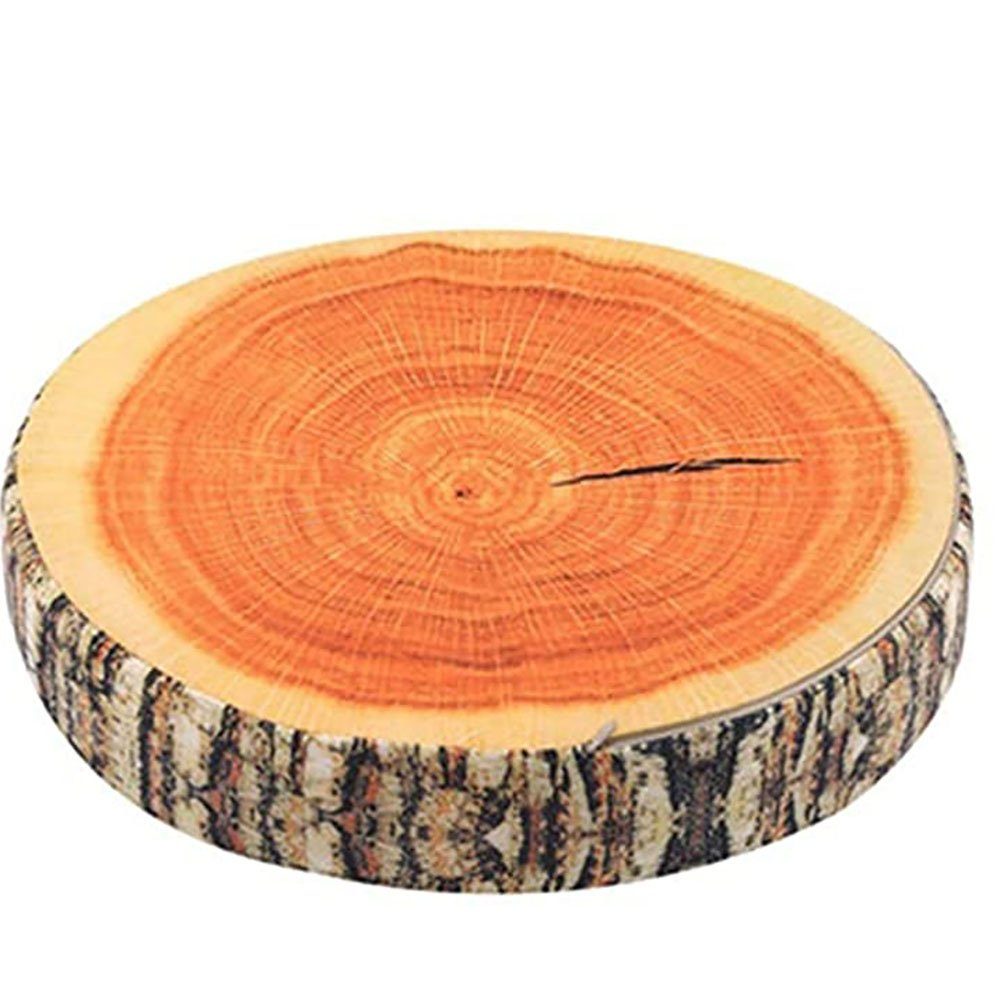 Jormftte Fellkissen Naturholz Design Stammholz Kissen, Er sieht sehr interessant aus und ist ein tolles Dekorationsstück.