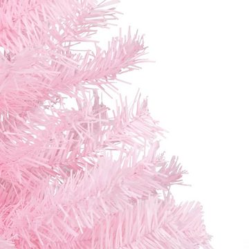 vidaXL Künstlicher Weihnachtsbaum Künstlicher Weihnachtsbaum mit LEDs Kugeln Rosa 210cm PVC