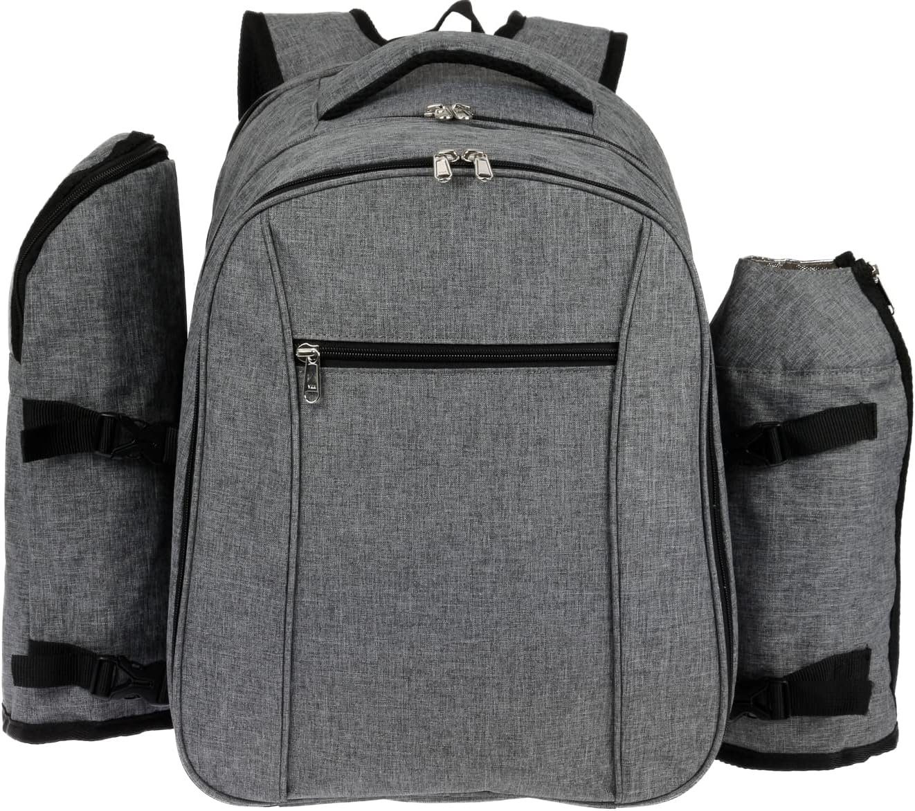 HEKERS Picknickrucksack Premium Picknickrucksack mit isoliertem Kühlfach und Flaschenhaltern