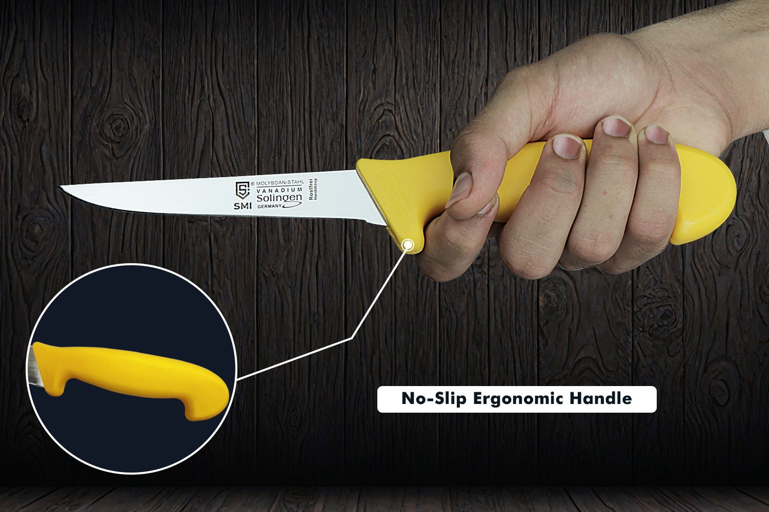 SMI Ausbeinmesser 5 Zoll Ausbeinmesser gerade Solingen Metzgermesser Fleischmesser – Bild 5 von 5