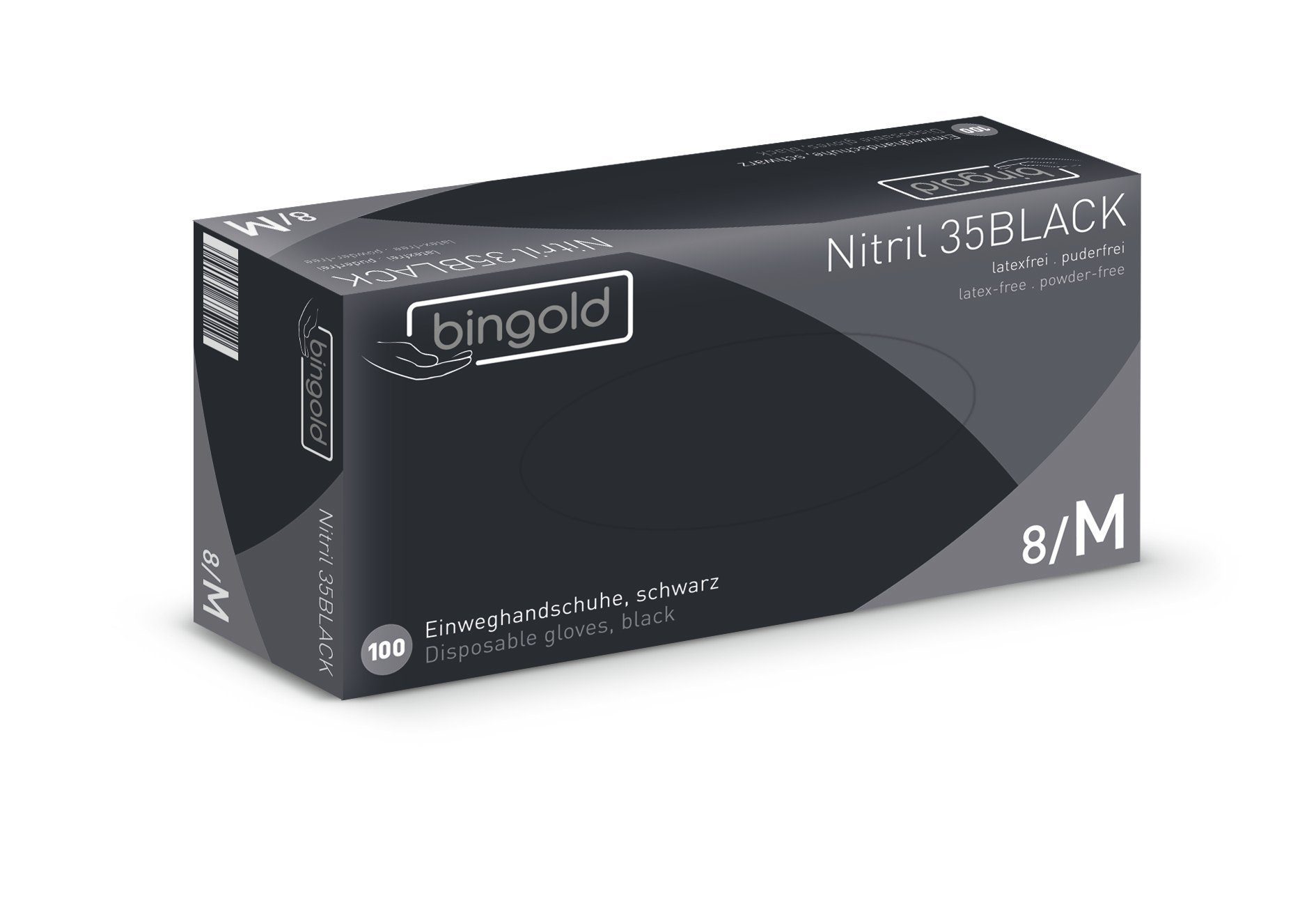 Bingold Nitril Einweghandschuhe Metamorph Einweghandschuhe 35Black - schwar -