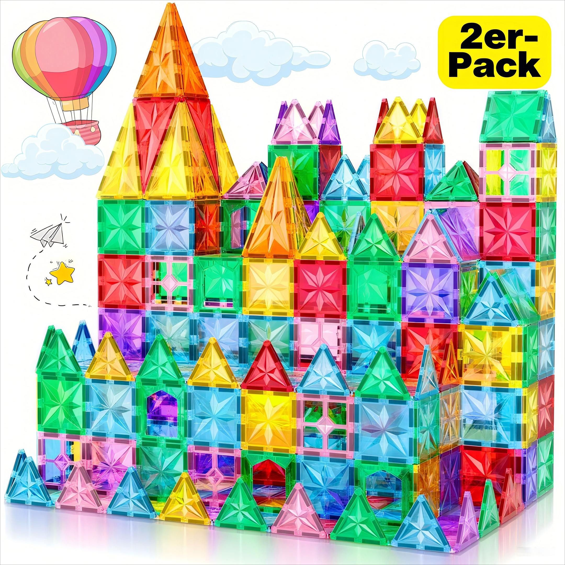 POPOLIC 42 Stück magnetisches Bauset, Magnetische Konstruktionsbeläge Magne günstig online kaufen