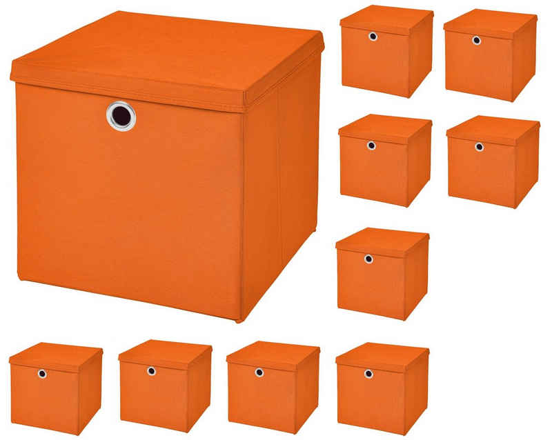 StickandShine Aufbewahrungsbox »10 Stück 33 x 33 x 33 cm Faltbox mit Deckel Stoffbox Aufbewahrungsbox (10er SET 33x33x33) in verschiedenen Farben 33cm«