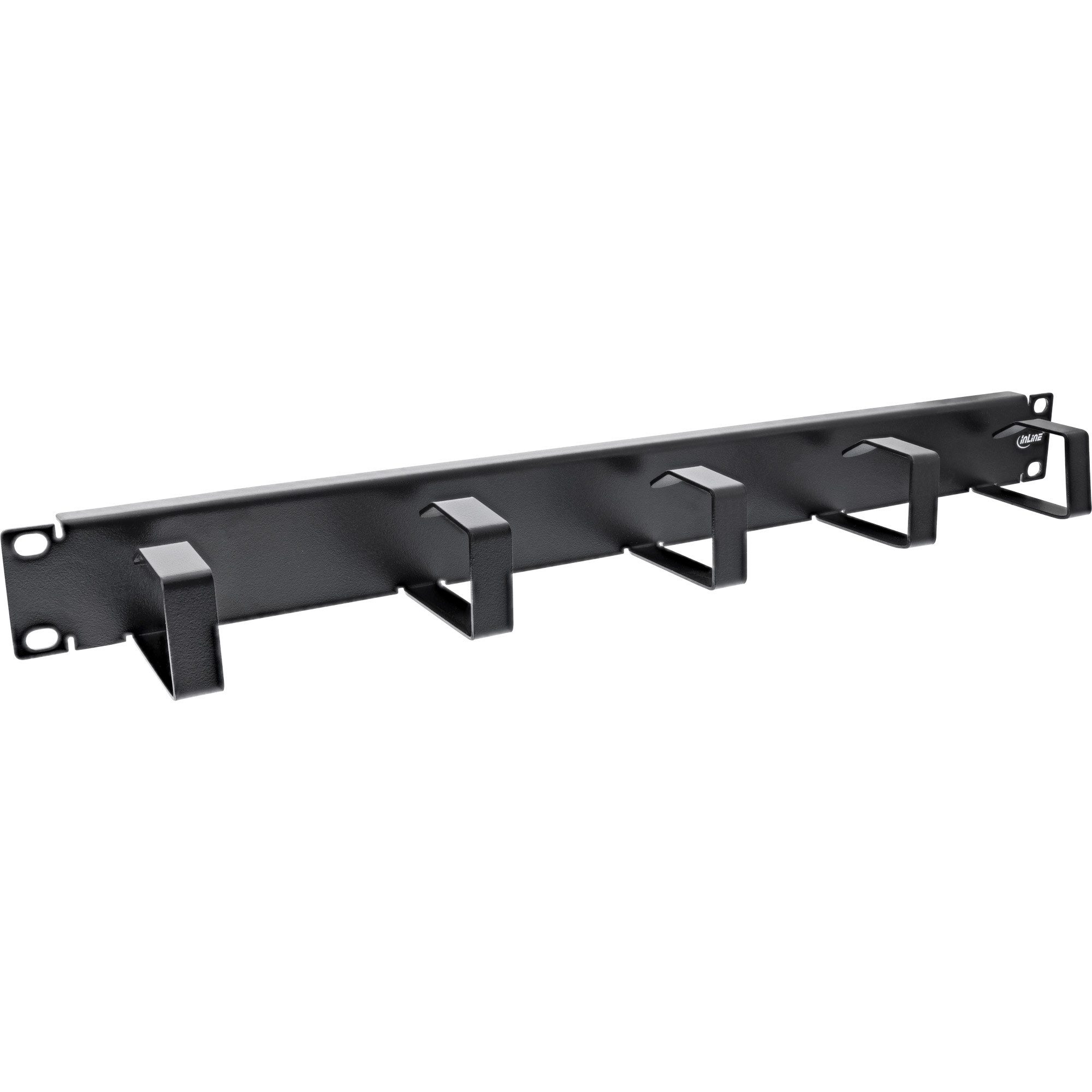 InLine® 19" Kabelführungspanel, 5 kleine Bügel, RAL 9005, schwarz Netzwerk-Patch-Panel