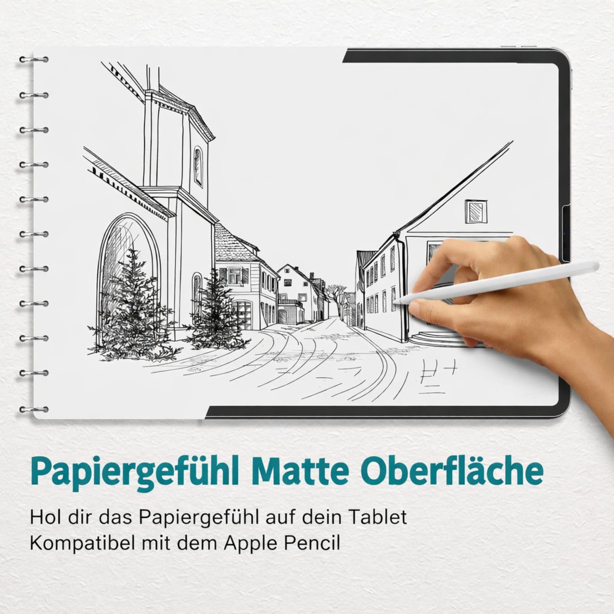 S&T Design Displayschutzfolie 2x Schutzfolie Matt für iPad Paper Like Papier-Schutzfolien für iPad Air 11″ – (2024), Für iPad, Air, Pro, 2 Stück, Paper-Feel Blendfrei Kratzfest Screen Protector Fingerabdruck Zeichnen