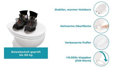 Calmwaters WC-Sitz Hochglanz, Weiß, Holzkern, Absenkautomatik, Hochglanz, Montage unten, 26LP2825