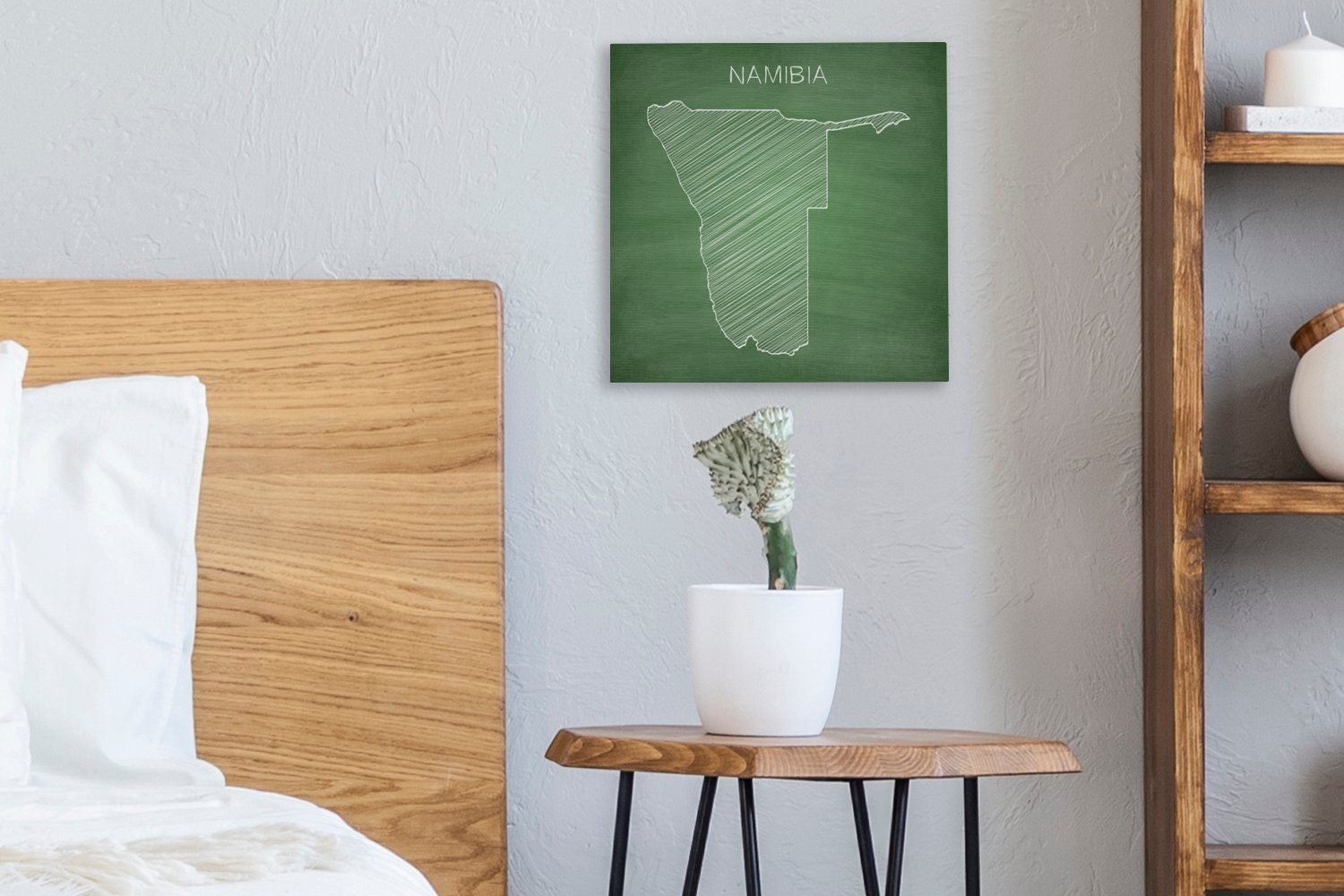 auf Leinwandbild Wohnzimmer Bilder einer OneMillionCanvasses® Kreidetafel, (1 für Leinwand Schlafzimmer St), Illustration von Namibia