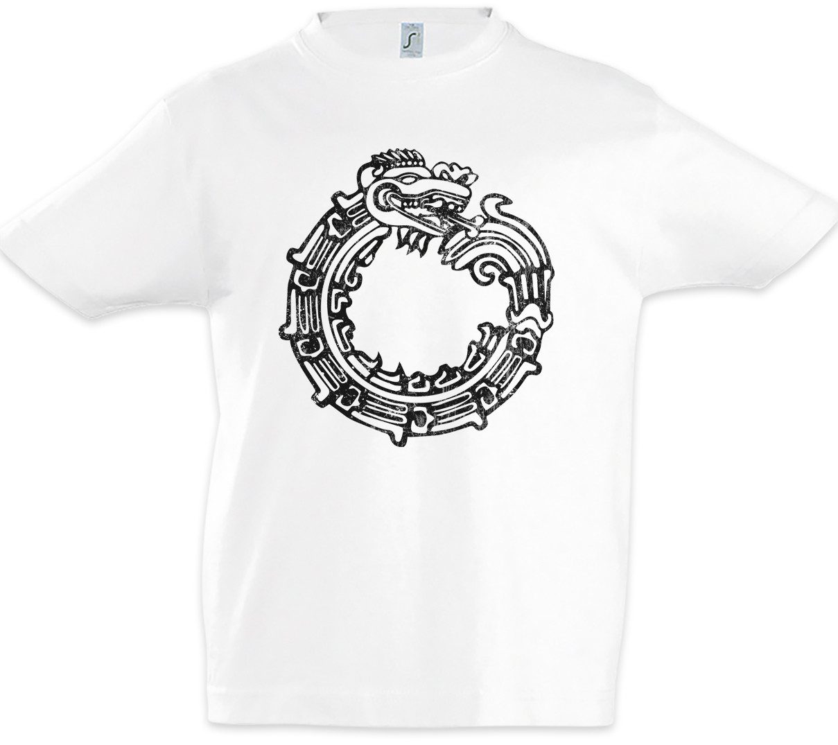 Print-Shirt Aztec Ouroboros Kinder T-Shirt Uroboros Schlange Ancient Myths