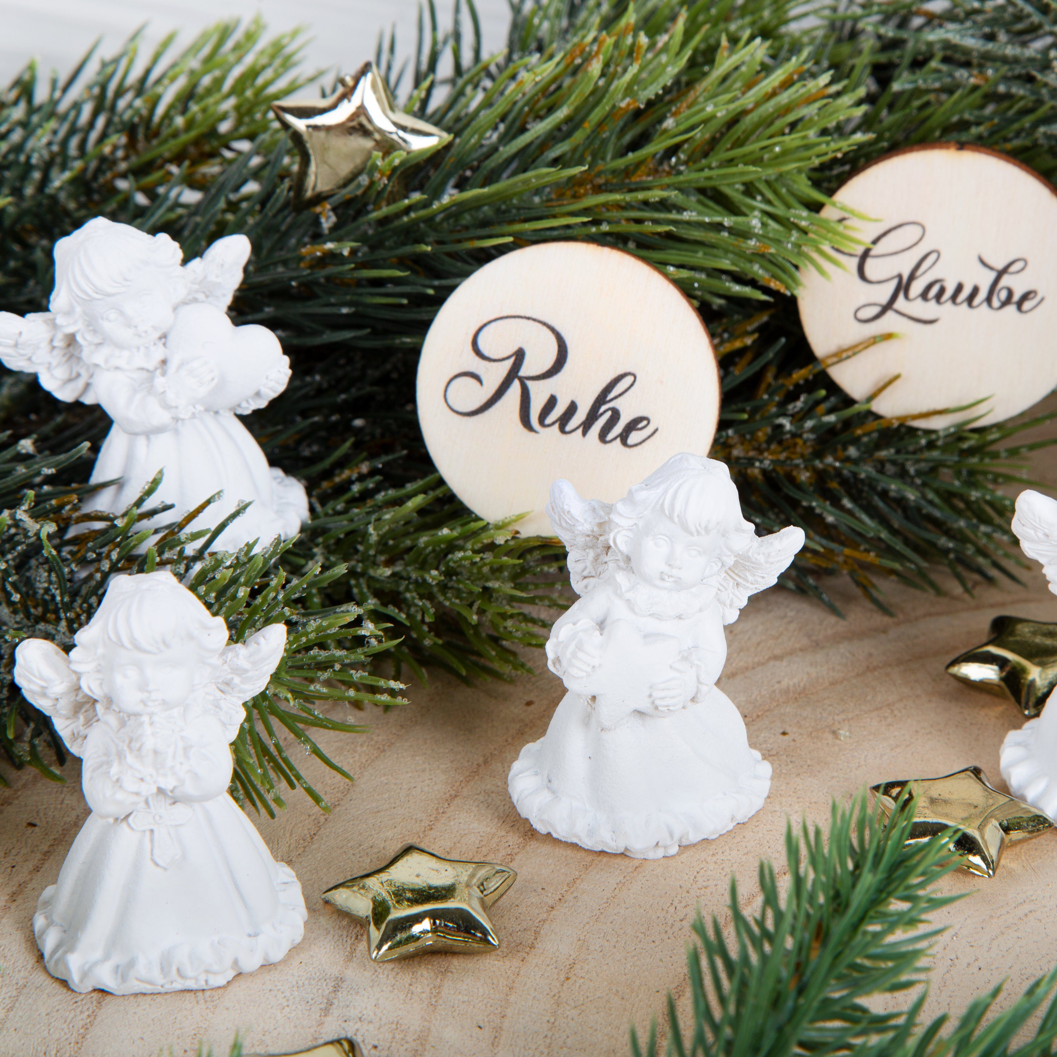 Logbuch-Verlag Weihnachtsfigur 4 Engel Figuren klein günstig online kaufen