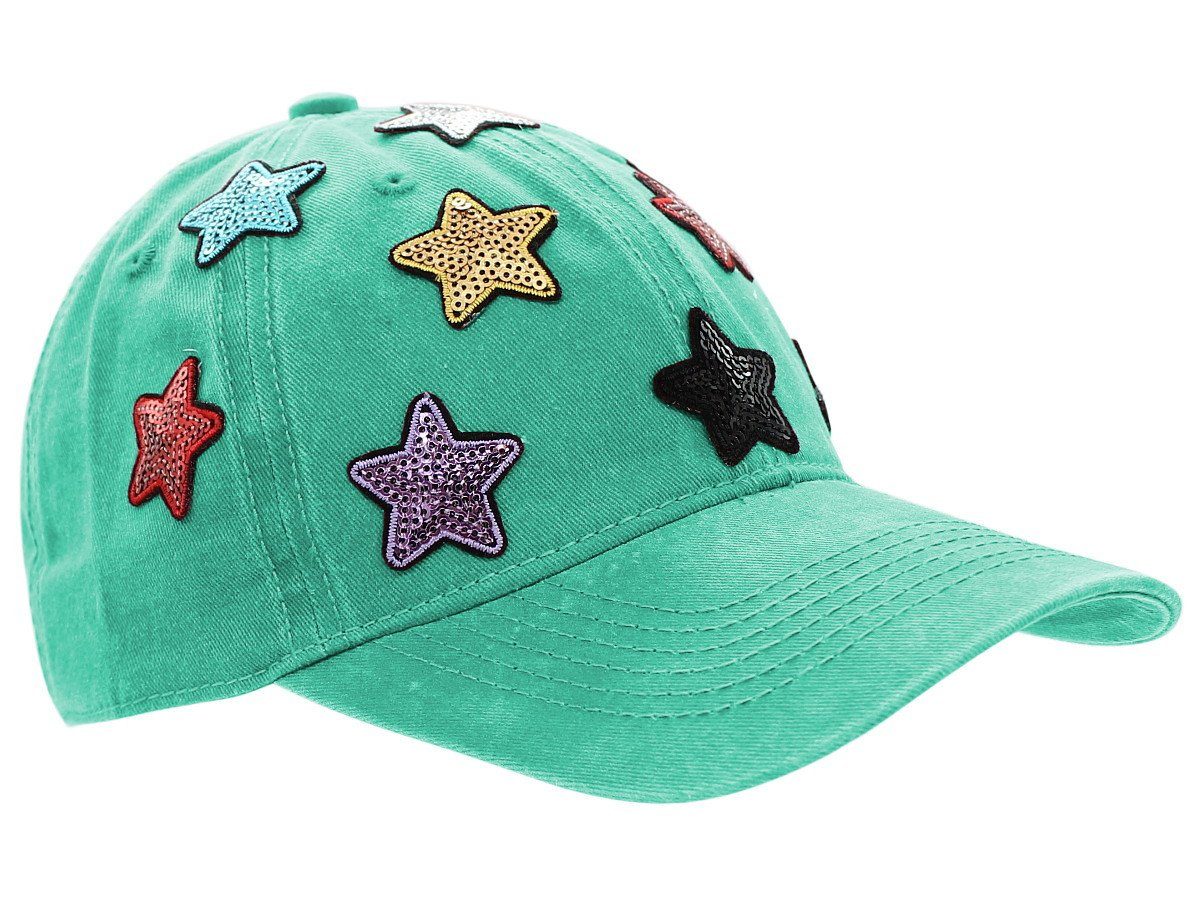 dy_mode Baseball Cap Damen Basecap mit Pailletten Kappe Baseball Cap Mütze Schirmmütze Bunte Pailletten Sternchen