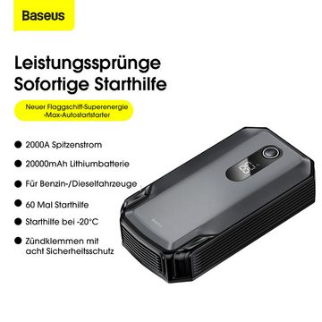 Baseus Super Energy Max Auto-Starthilfe Autobatterie-Ladegerät (Starthilfe Powerbank Auto(20000mAh, Spitzenstrom 2000A)