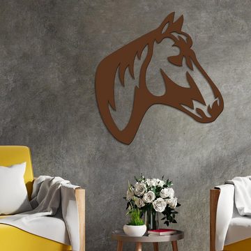 Namofactur 3D-Wandtattoo Pferdekopf aus Holz Wanddeko, Wandbild Pferd Dekoidee Geschenk für Reiter Pferde-Fan Wall Art