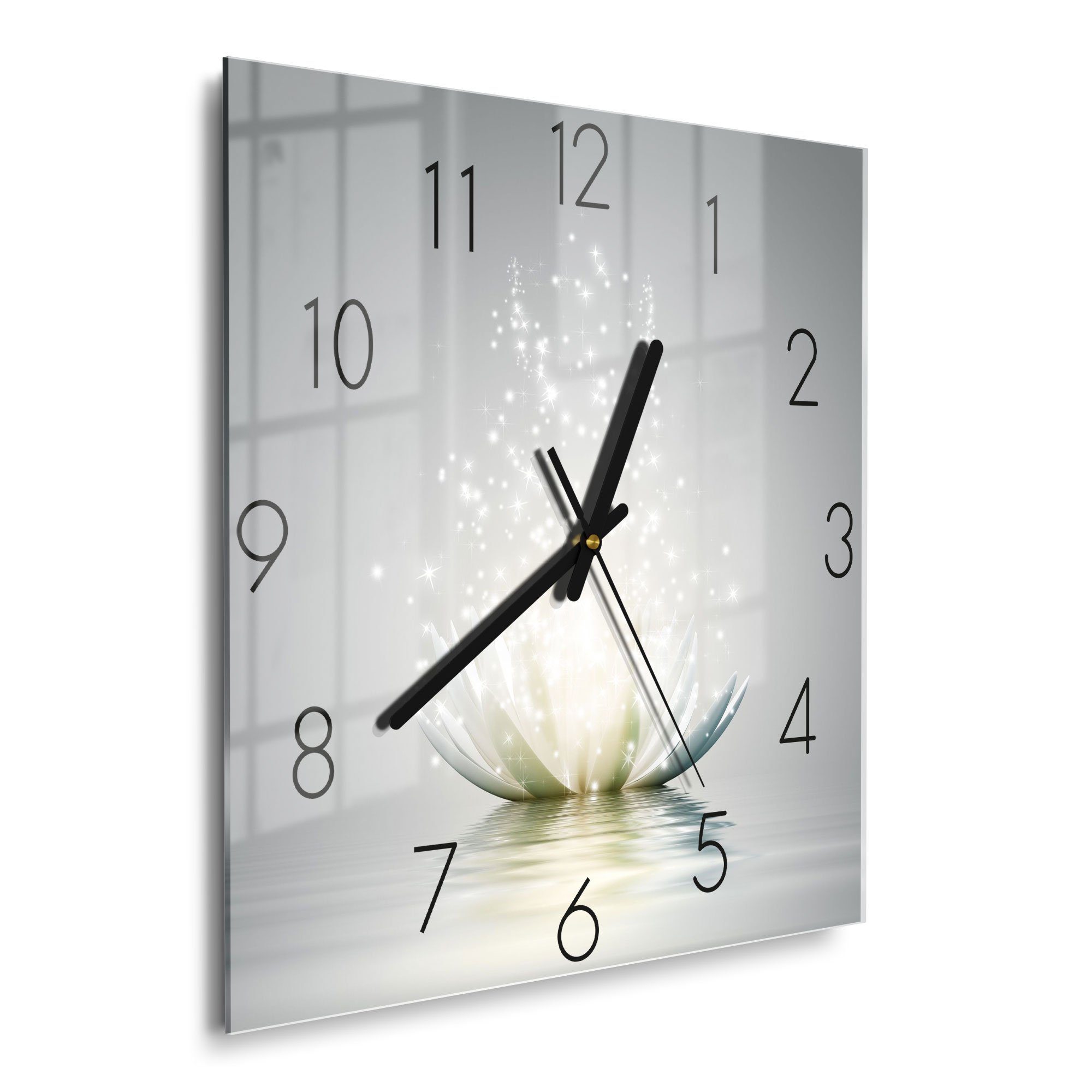 DEQORI Wanduhr 'Funkelnde Lotusblüte' (Glas Glasuhr günstig online kaufen