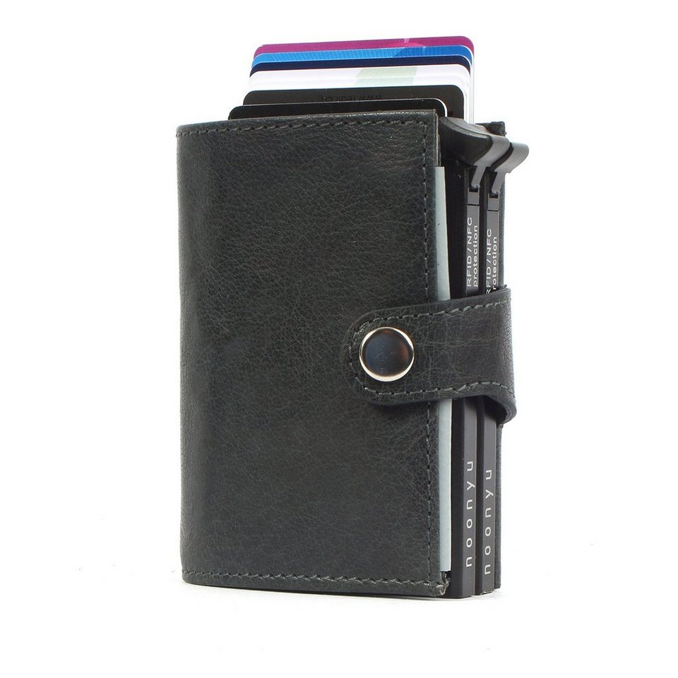 Margelisch Mini Geldbörse noonyu double leather, RFID Kreditkartenbörse aus  Upcycling Leder