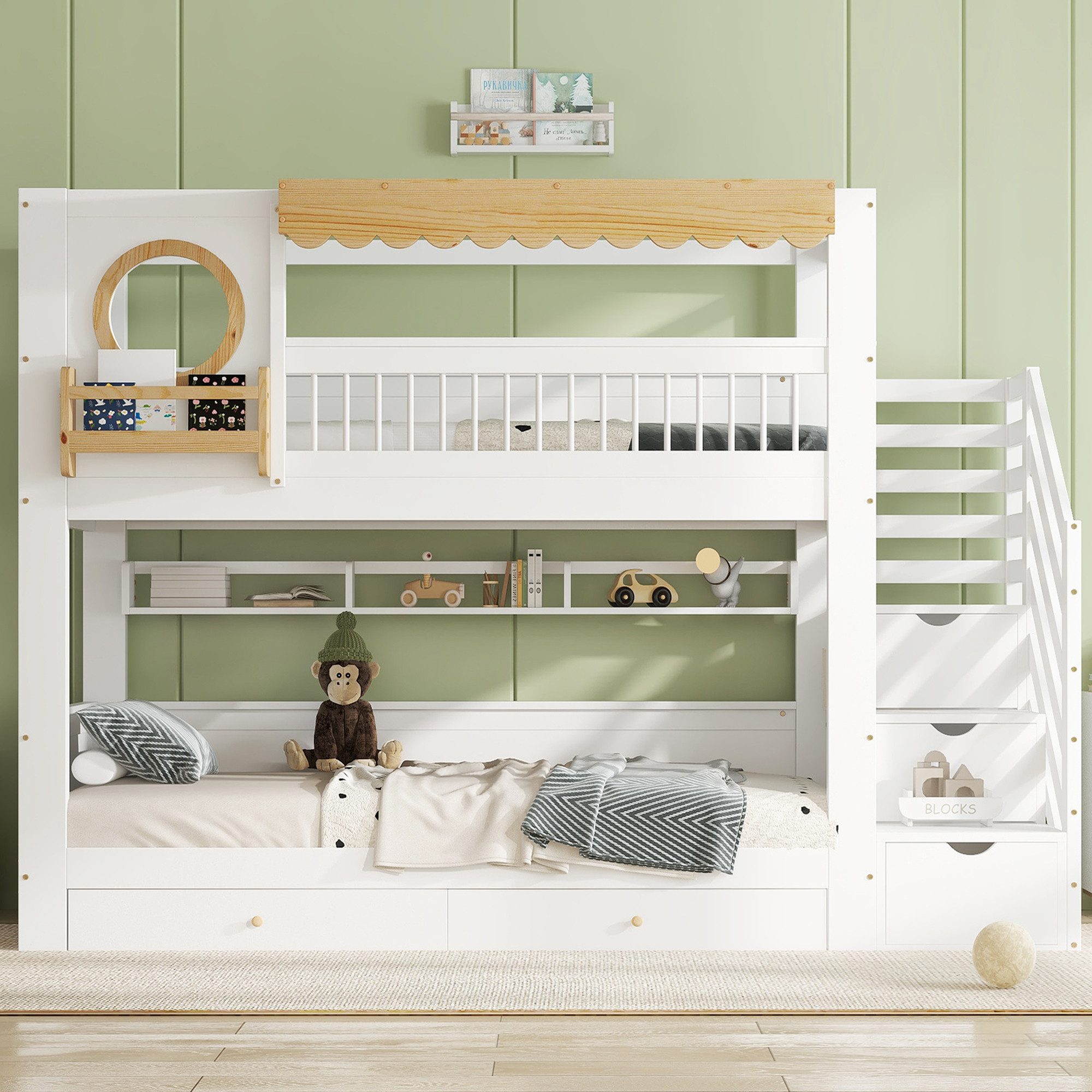 Flieks Etagenbett, Massivholz Kinderbett 90x200cm mit günstig online kaufen
