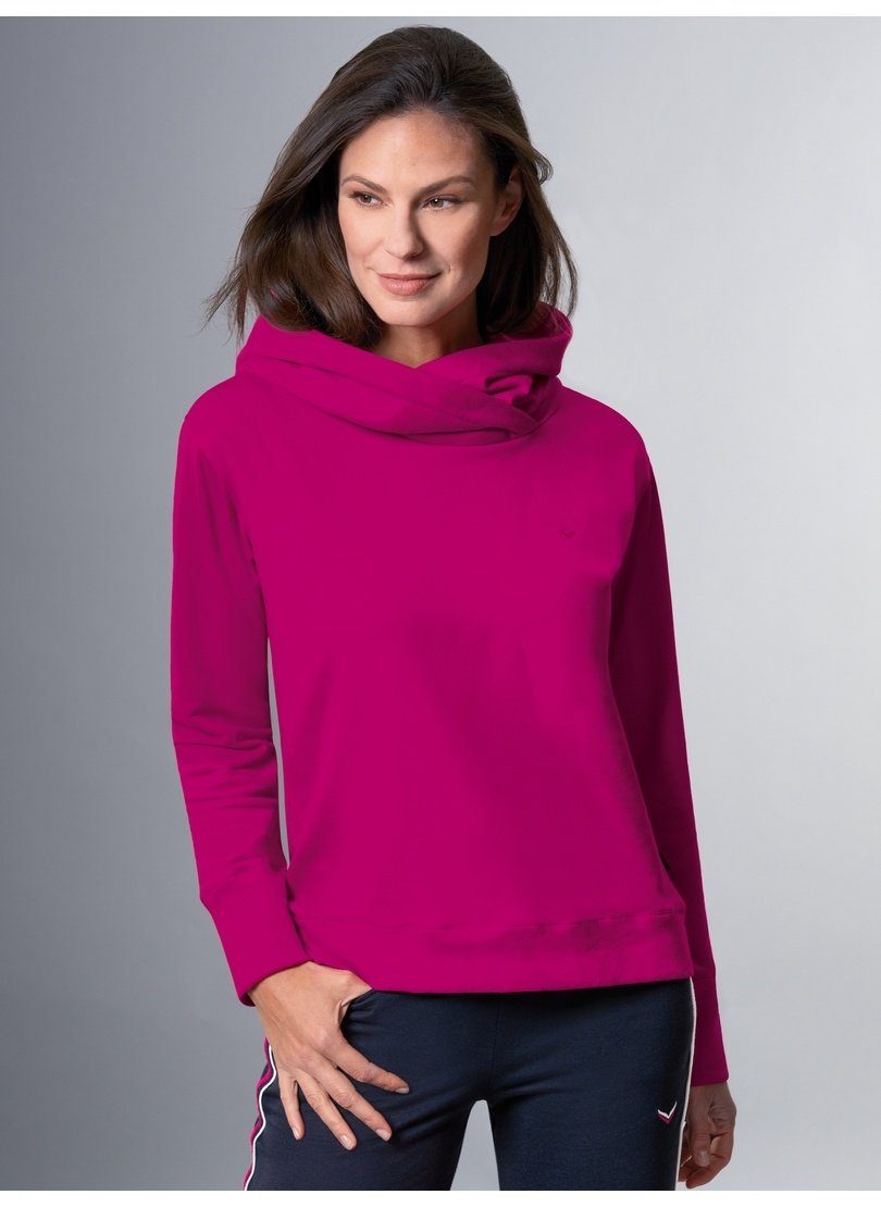 Trigema Sweatshirt TRIGEMA Hoodie in leichter Sweat-Qualität magenta | Sweatshirts