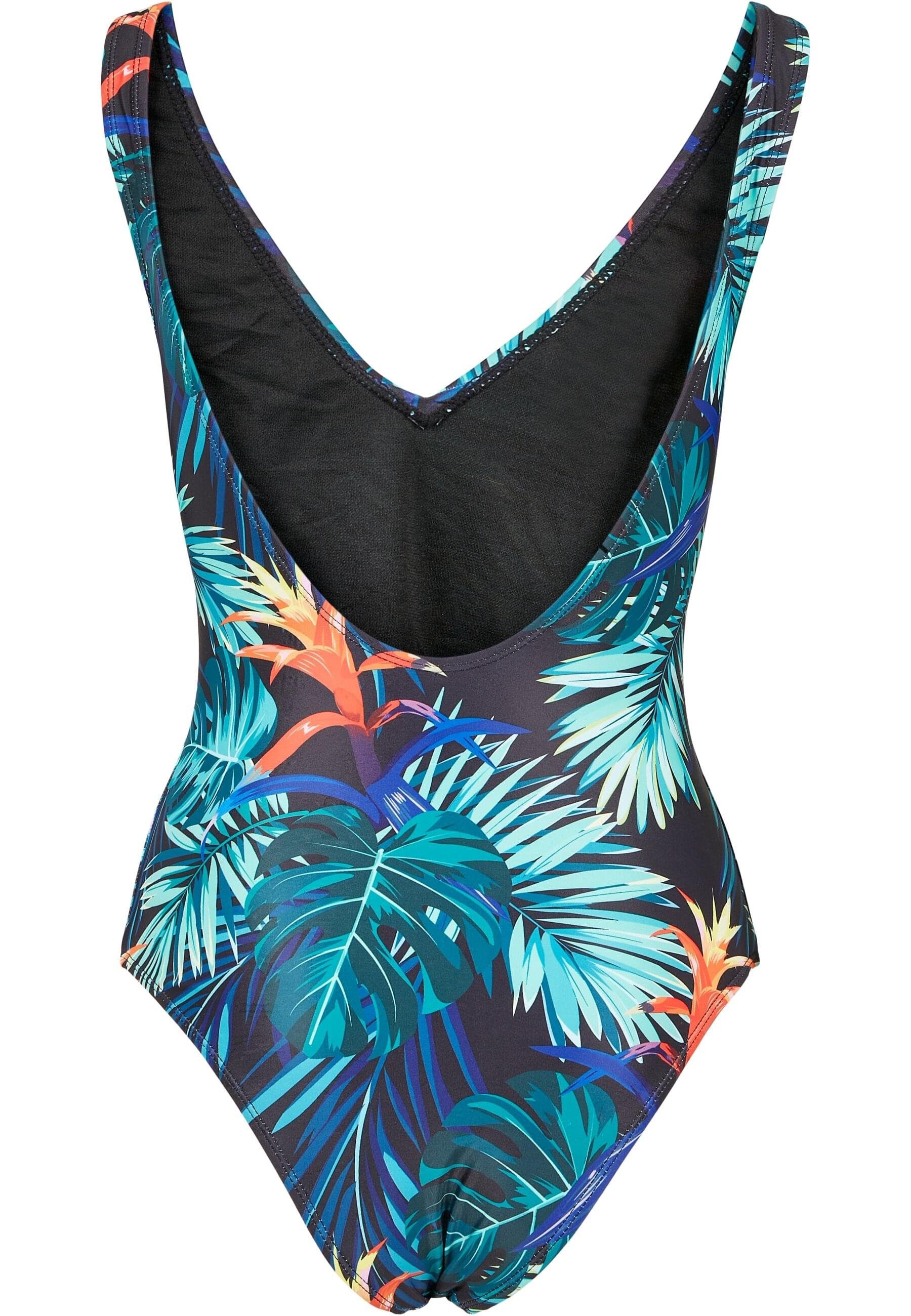 Damen Pattern High Ladies URBAN CLASSICS Swimsuit Monokini Leg