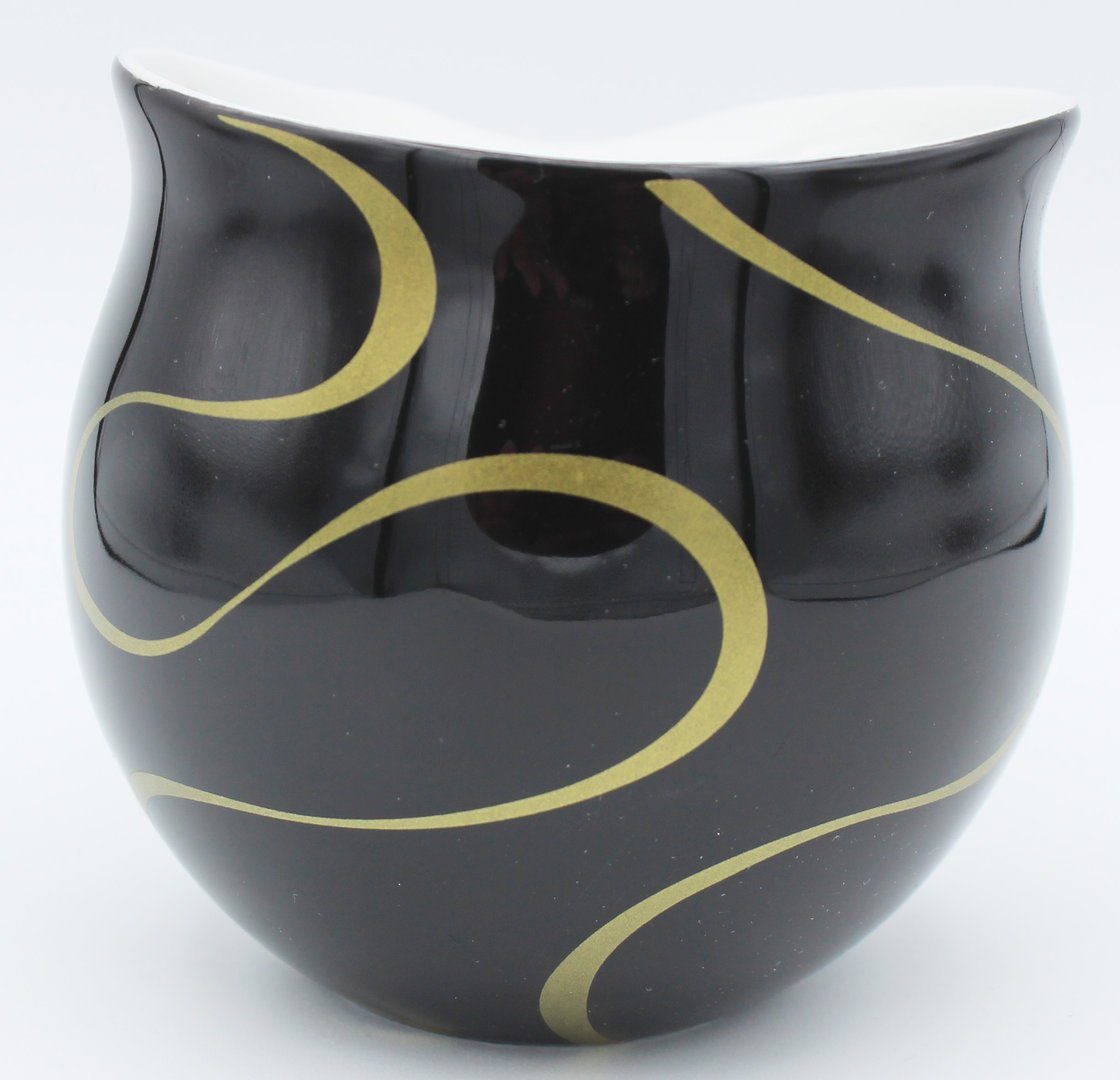 Colani Tasse Becher Kaffeetasse Kaffeebecher Loop Schwarz Gold 260ml, 1-tlg., Porzellan, Colani Schriftzug, im Geschenkkarton