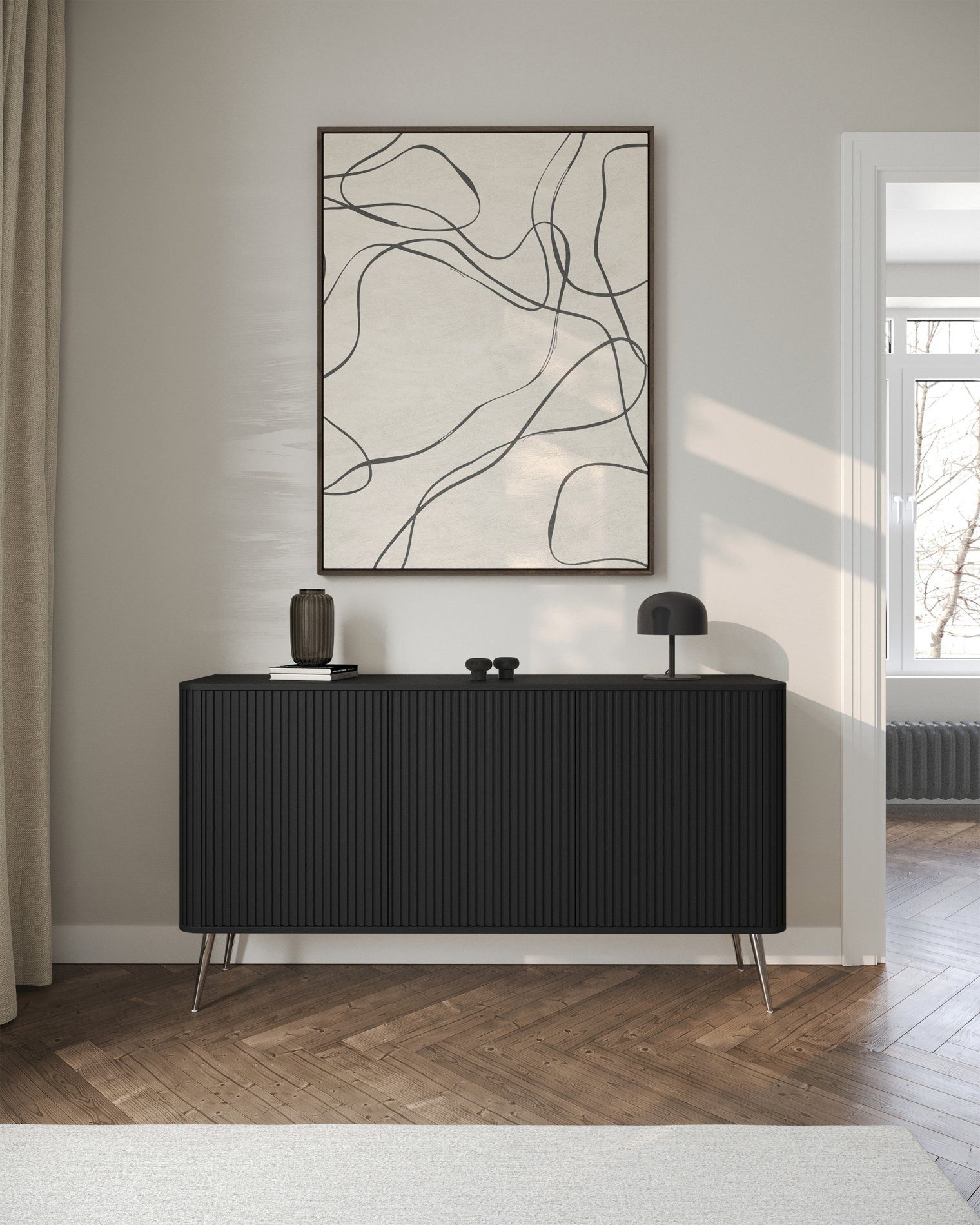 Selsey Sideboard OVARLO, 3-türig mit 6 günstig online kaufen