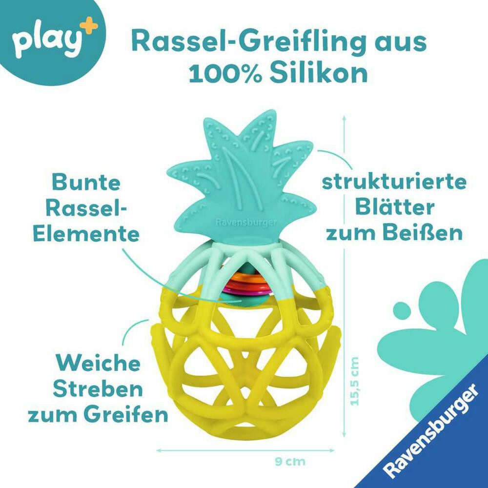 Ravensburger Rassel Play+ Rassel-Greifling: Ananas