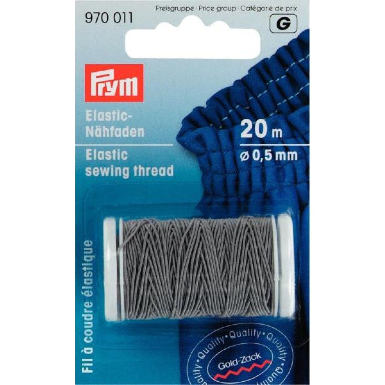 Prym Stricknadeln Elastic-Nähfaden 20 m 0,5 mm hellgrau 20 m
