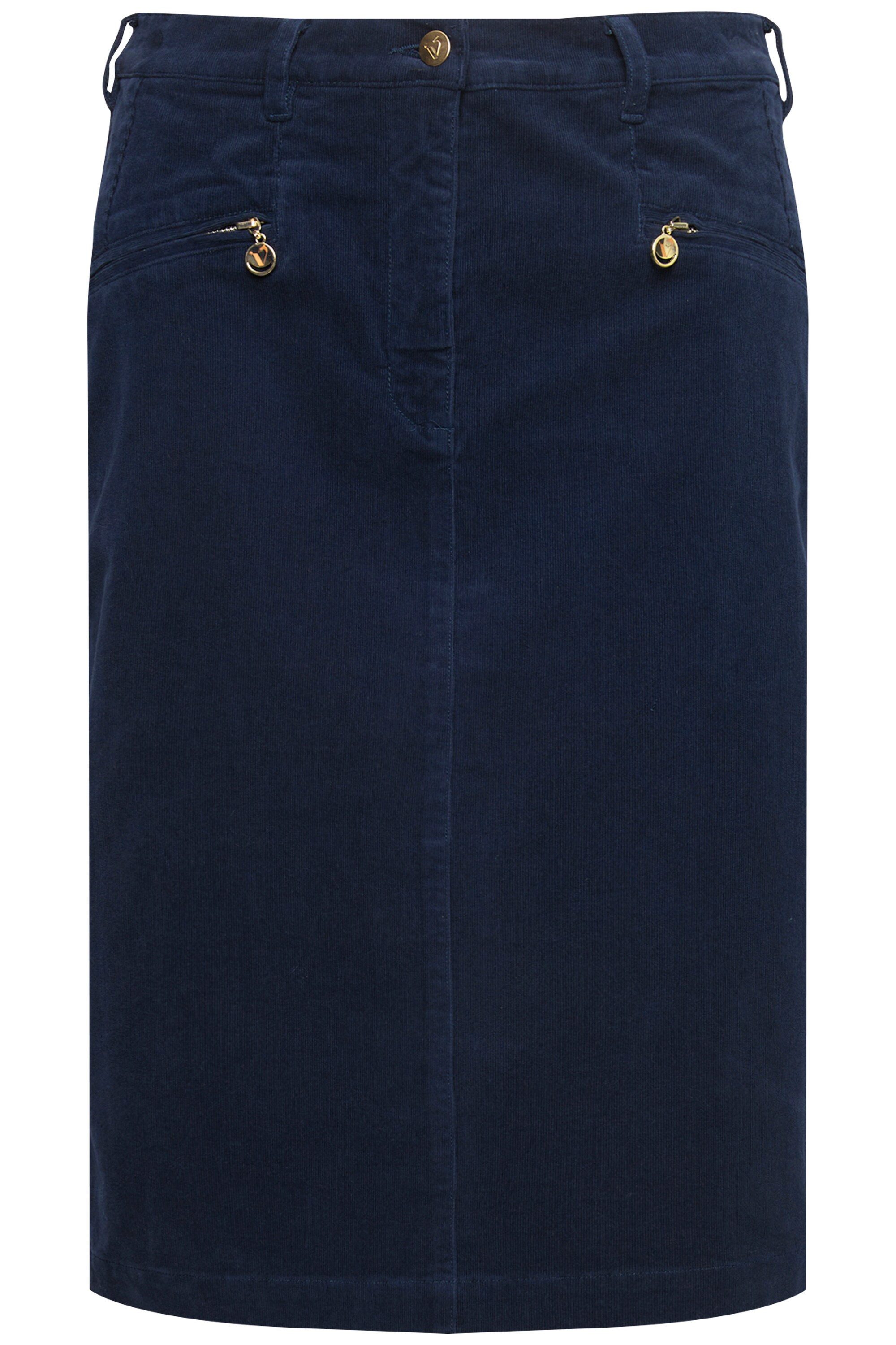 Ulla Popken Jerseyrock Cord-Rock Mony Reißverschlusstaschen Komfortbund günstig online kaufen