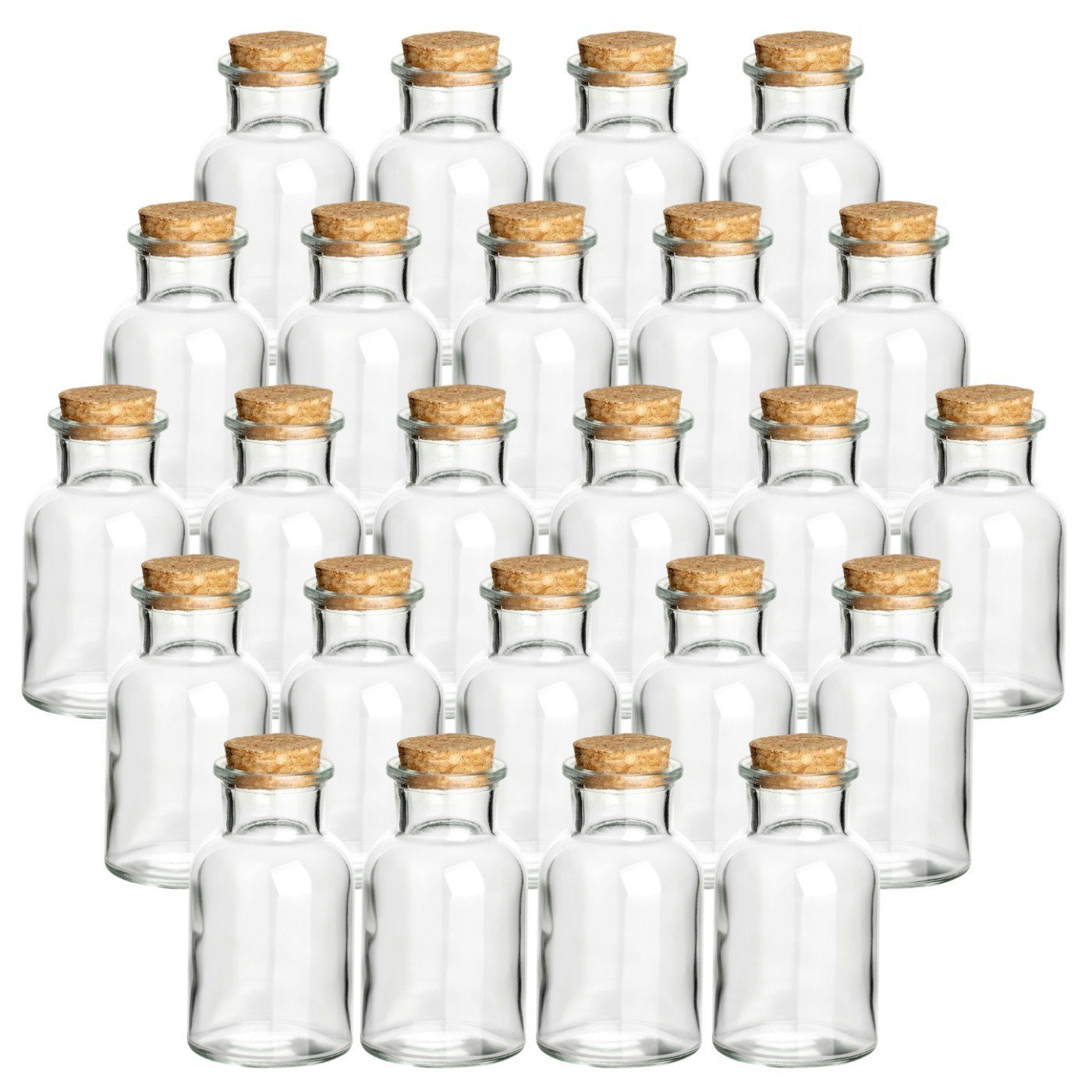gouveo Gewürzbehälter Gewürzgläser rund mit Korken - Leere Korkengläser 30 günstig online kaufen