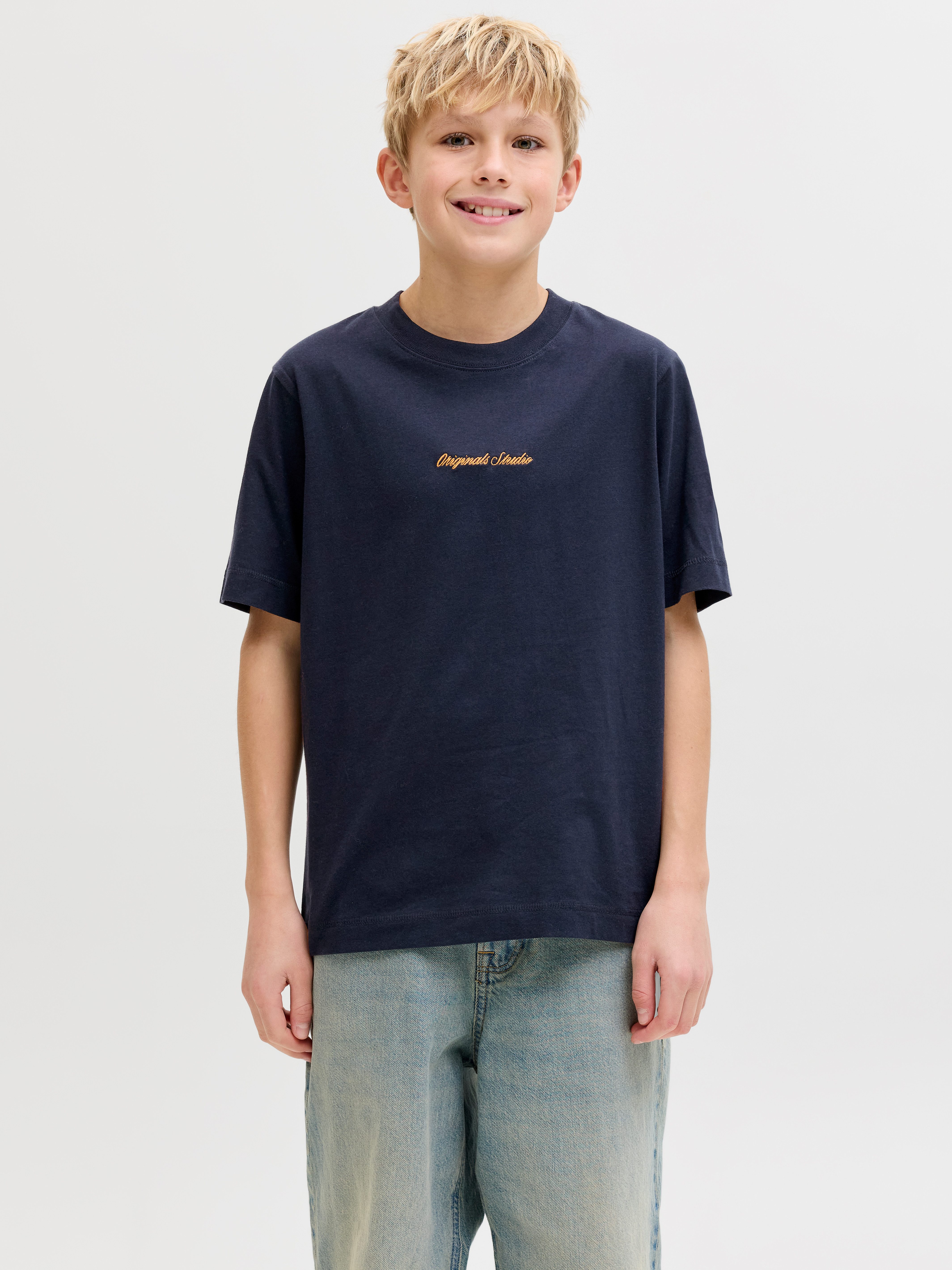 Jack & Jones Junior T-Shirt JORNORREBRO EMB TEE SS CN NOOS JNR Baumwolle, relaxed fit, Kurzarm