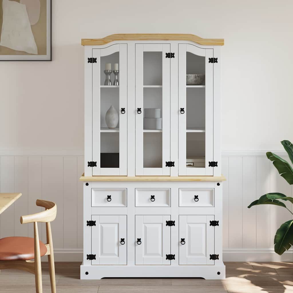 vidaXL Highboard Highboard Corona 112x43x191,5 cm Massivholz Mexikanische Kiefer (1 St)