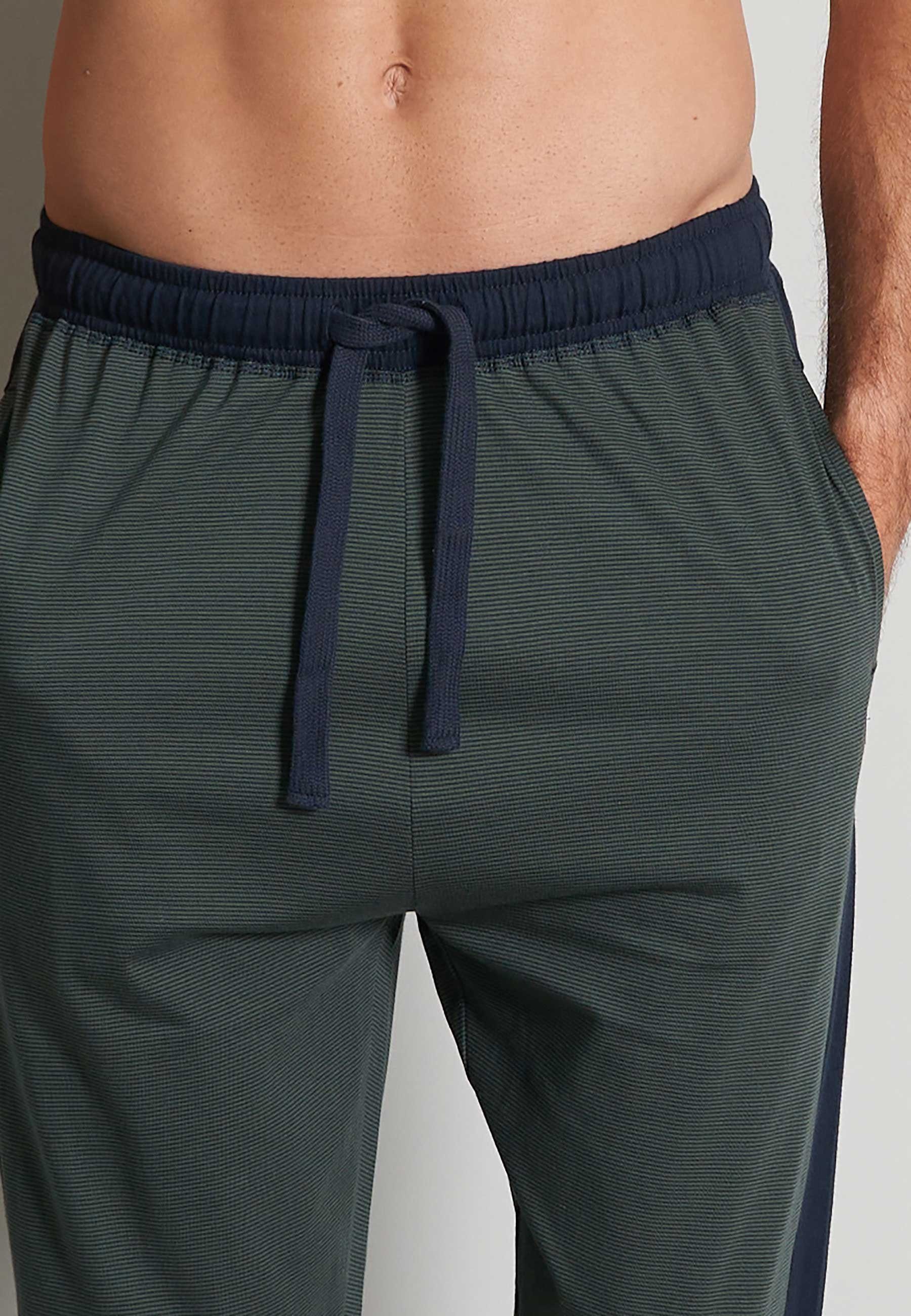 TOM TAILOR Schlafhose TOM TAILOR Herren Lange-Hose grün quergestreift (1-tlg) – Bild 4 von 4