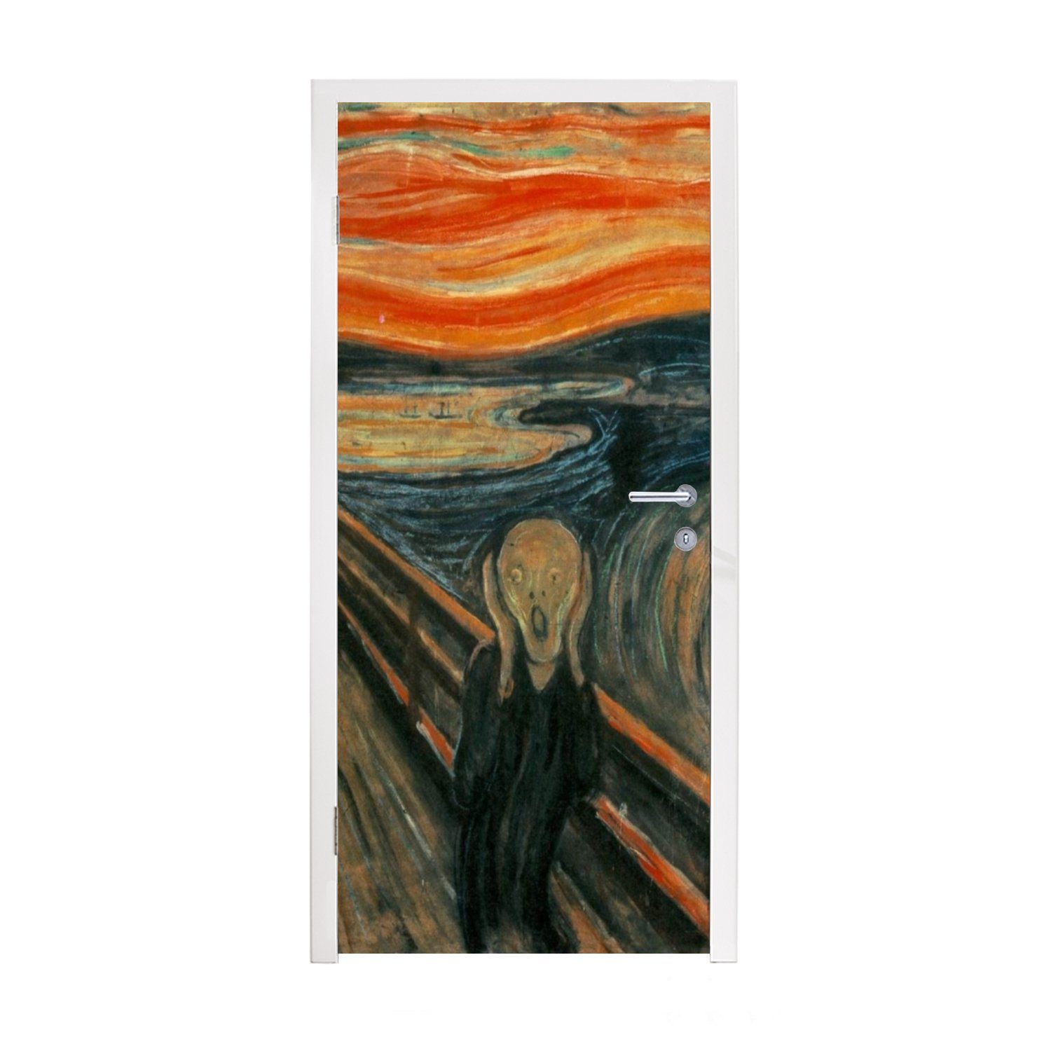 MuchoWow Türtapete Der Schrei - Edvard Munch, Matt, bedruckt, (1 St), Fototapete für Tür, Türaufkleber, 75x205 cm