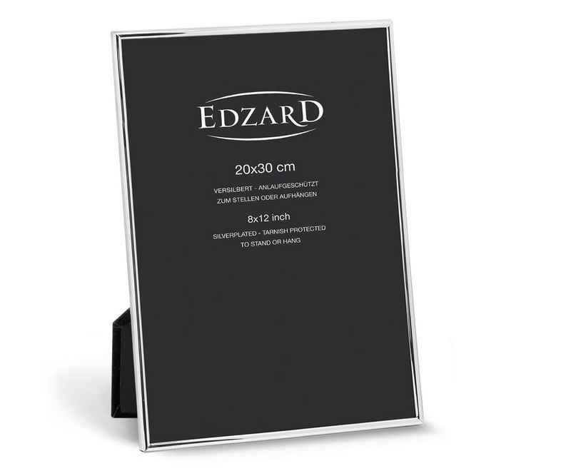 EDZARD Bilderrahmen Genua, für 20x30 cm Foto (ca. A4) - edel versilbert & anlaufgeschützt