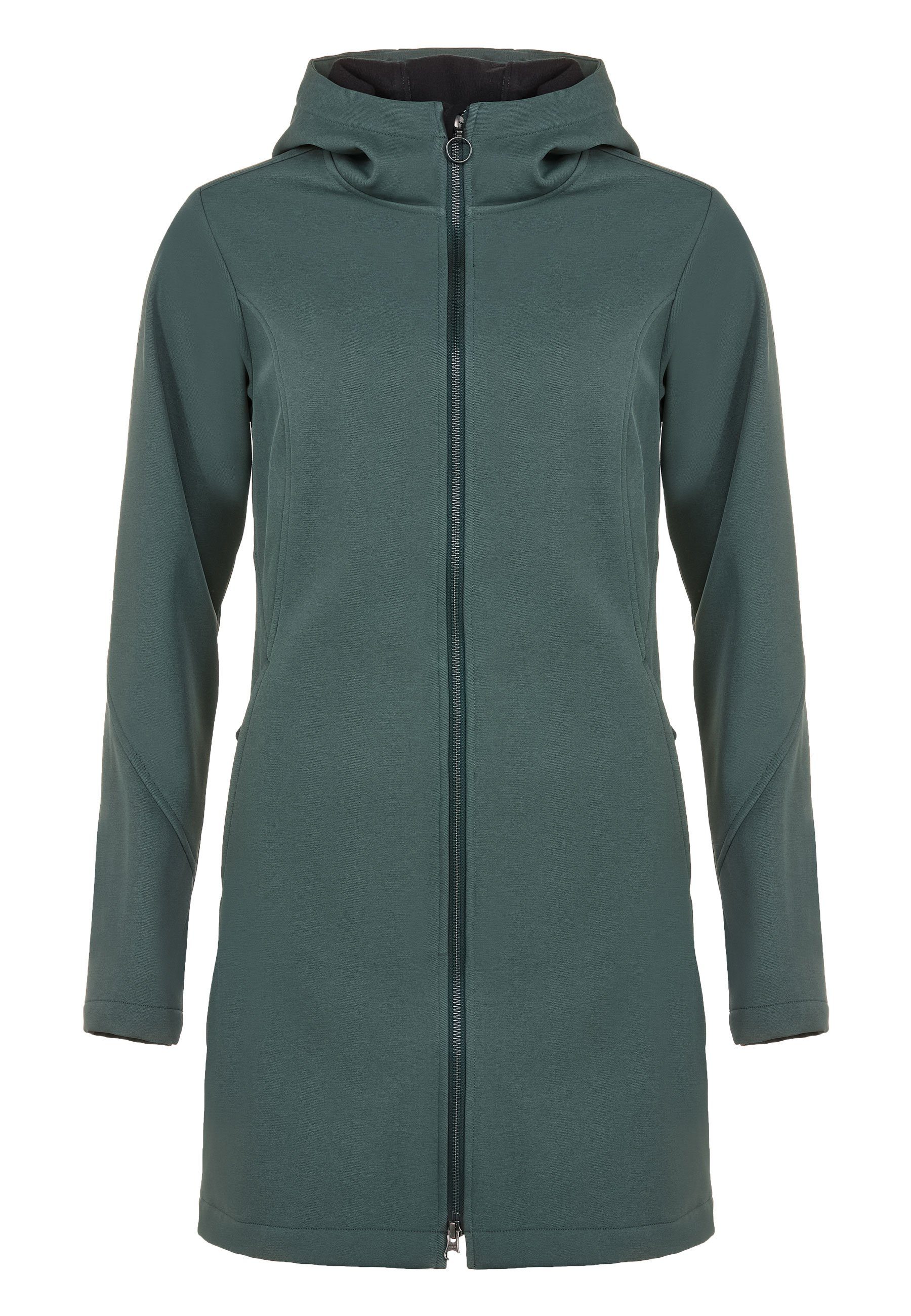 darkgreen wasserabweisend Soft Softshelljacke Jacke taillierte Skills halblang Elkline