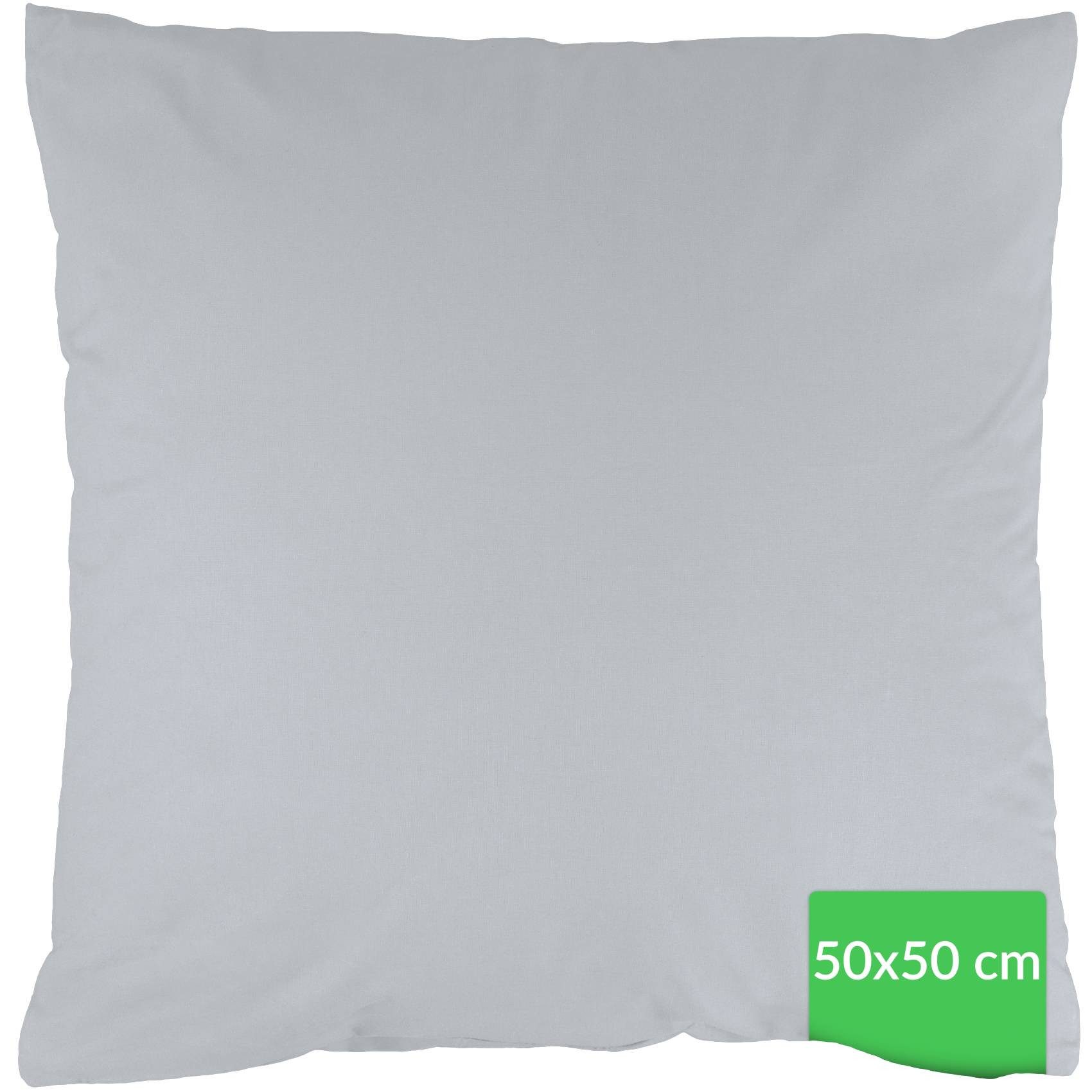 Kisska Kissenbezug LUNA Kissenüberzug Sofakissenbezug Kopfkissenbezug, (1 Stück), Atmungsaktiv, aus Baumwolle 50x50 Hellgrau
