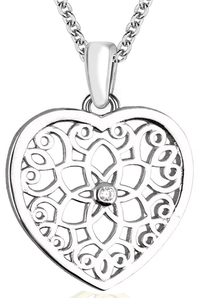 Herzkette Herz Kette 925 Sterling Silber Halskette mit Anhänger Silberkette
