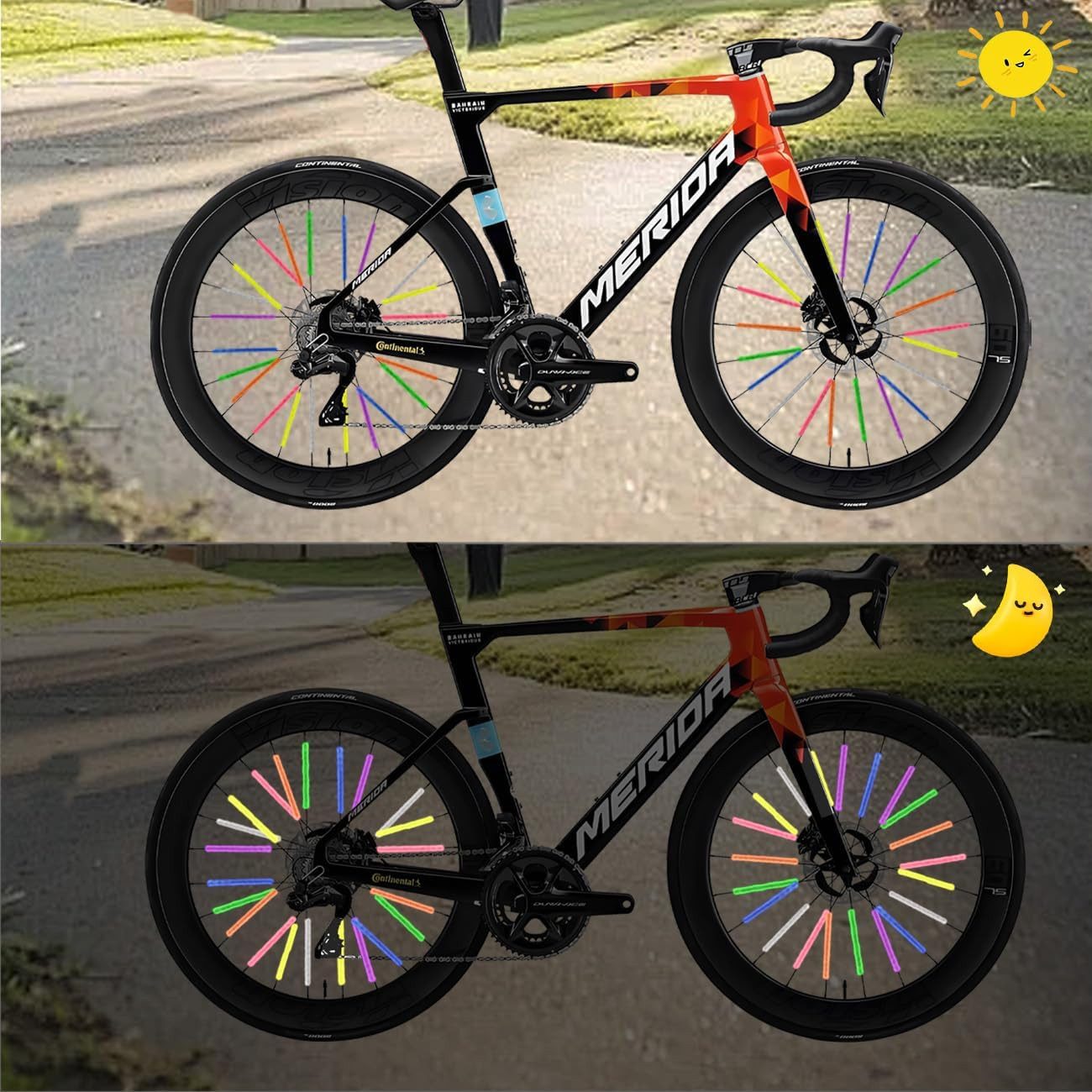 FELIXLEO Fahrradreflektor 84 Bunte Speichenreflektoren 360 Sichtbarkeit 7 Farben Radfahren, (1 St) – Bild 4 von 5