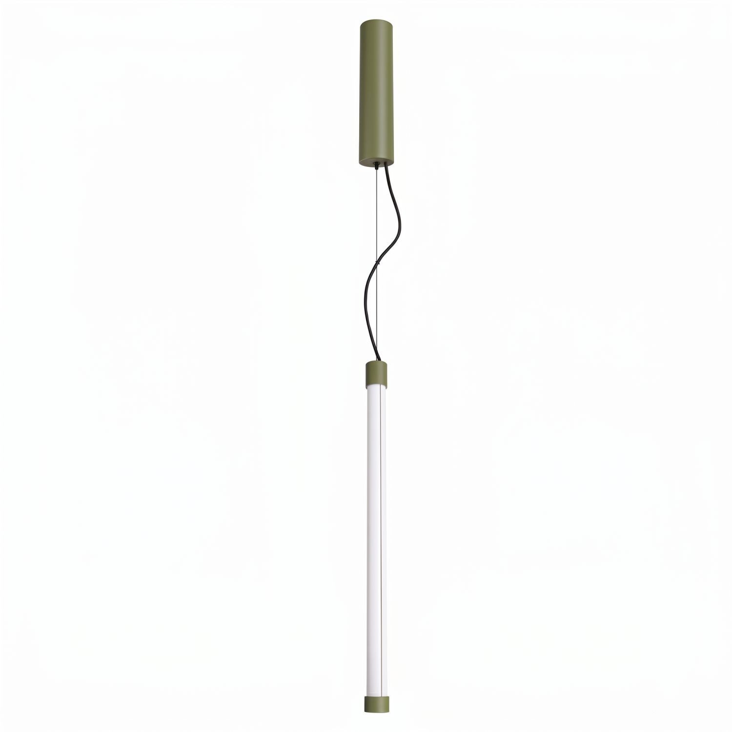 Licht-Erlebnisse Pendelleuchte ORSAY, LED fest integriert, Warmweiß, LED Metall Dimmer 3000 K 1719 lm rund D: 3 cm H: max. 200 cm Olivgrün