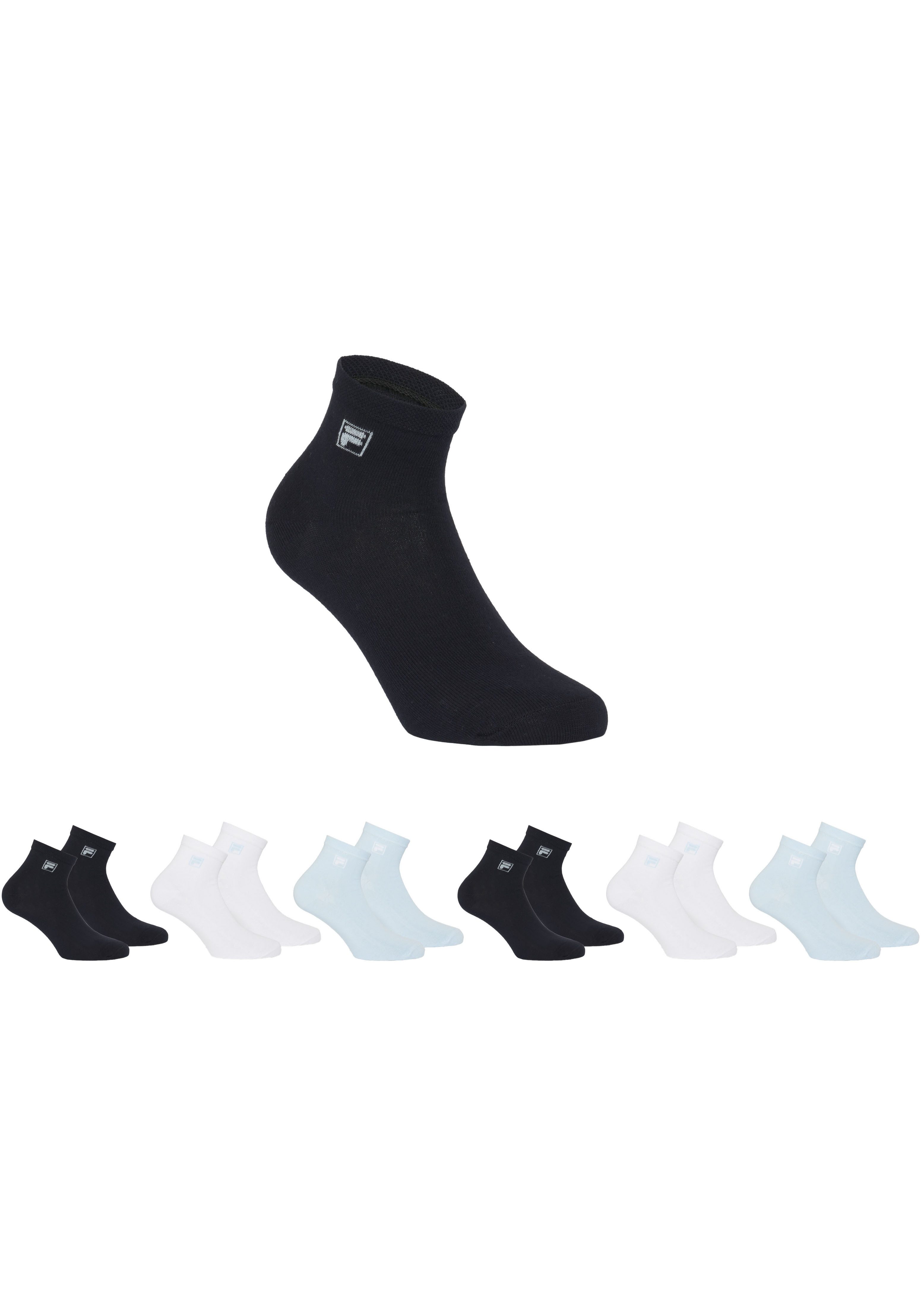 Fila Kurzsocken UNISEX QUARTER PLAIN SOCKS (6-Paar) mit Logo-Schriftzug günstig online kaufen