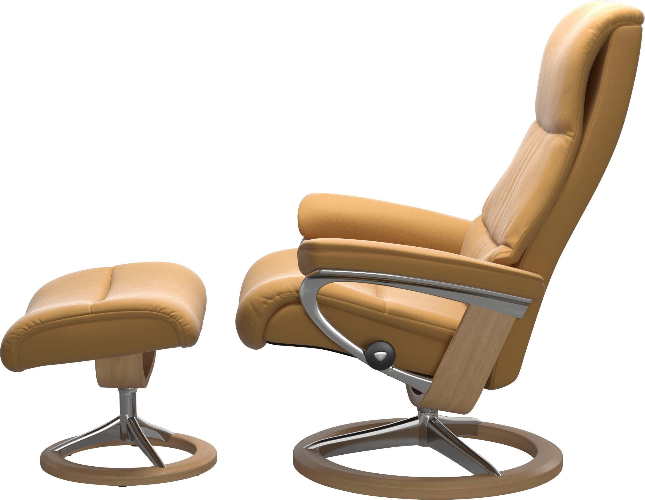 Stressless® Relaxsessel Größe Signature Base, mit View Relaxsessel S,Gestell (Set, mit Hocker), Eiche