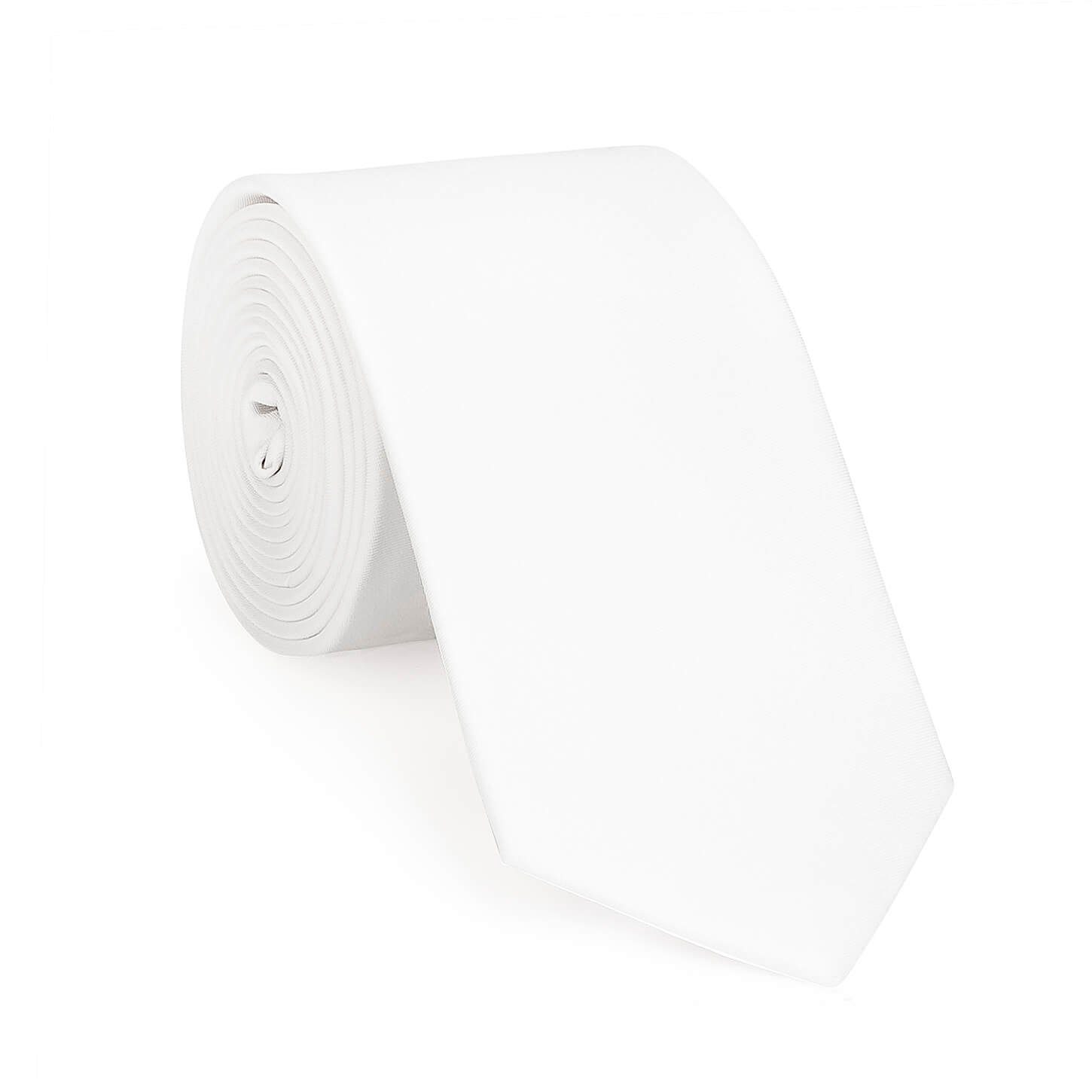 - Krawatte - weiß UNA (70) 6cm Plain Krawatte - Seide