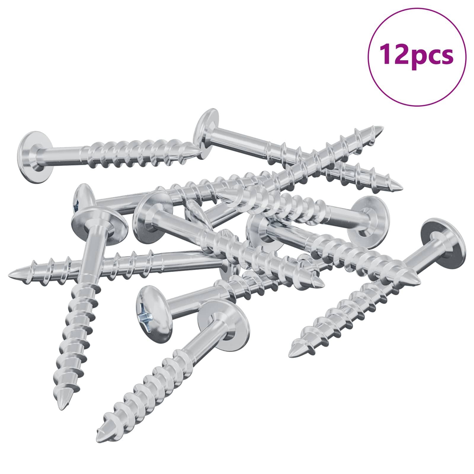 vidaXL Schraube Schraube 12 Stk. Silber 9,8 x 35 mm Eisen, (12 St)