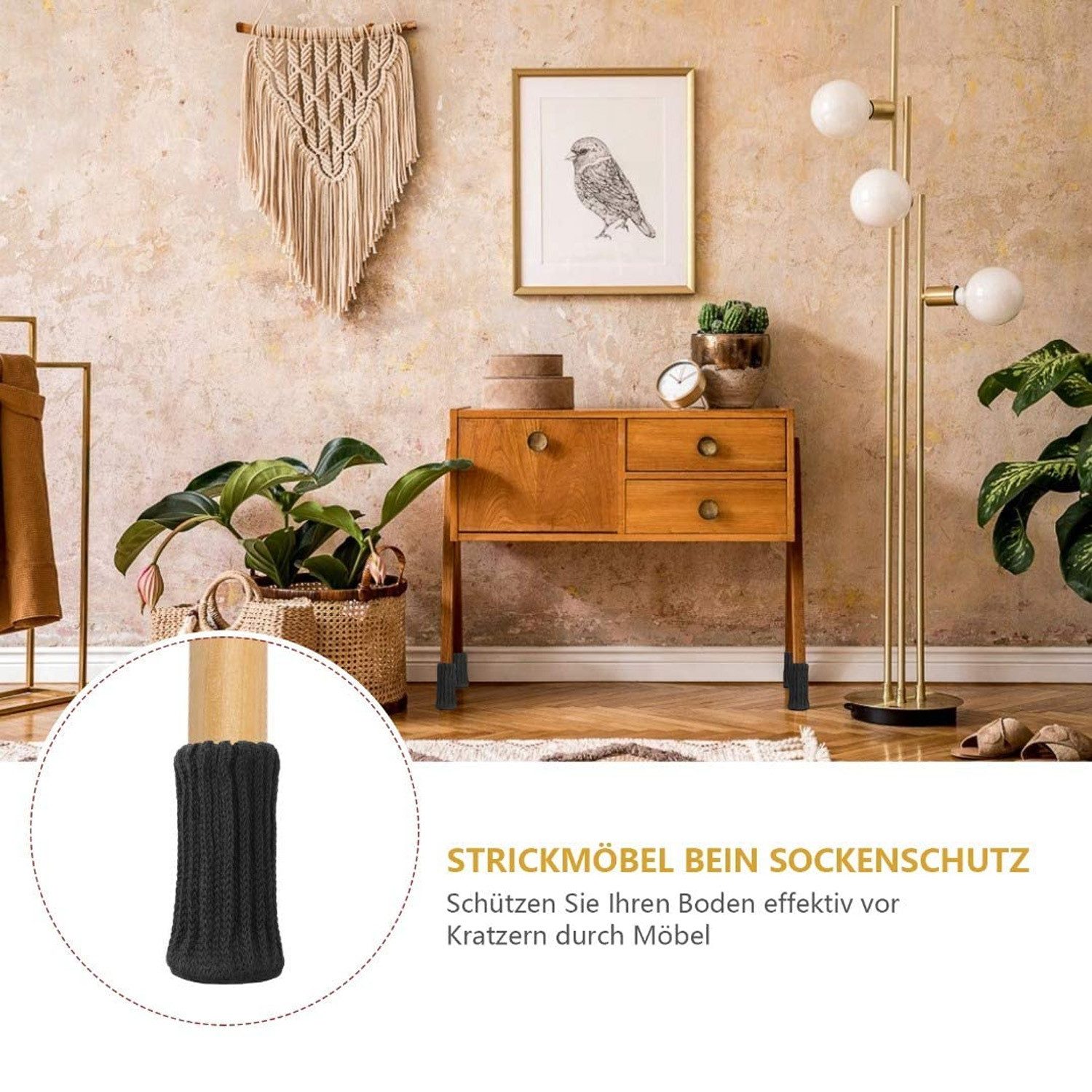 TUWENA Tischbein 24 Stück Stuhlbeinsocke Möbel Socken mit Fühlte Pads, Schutz Stuhl – Bild 4 von 5