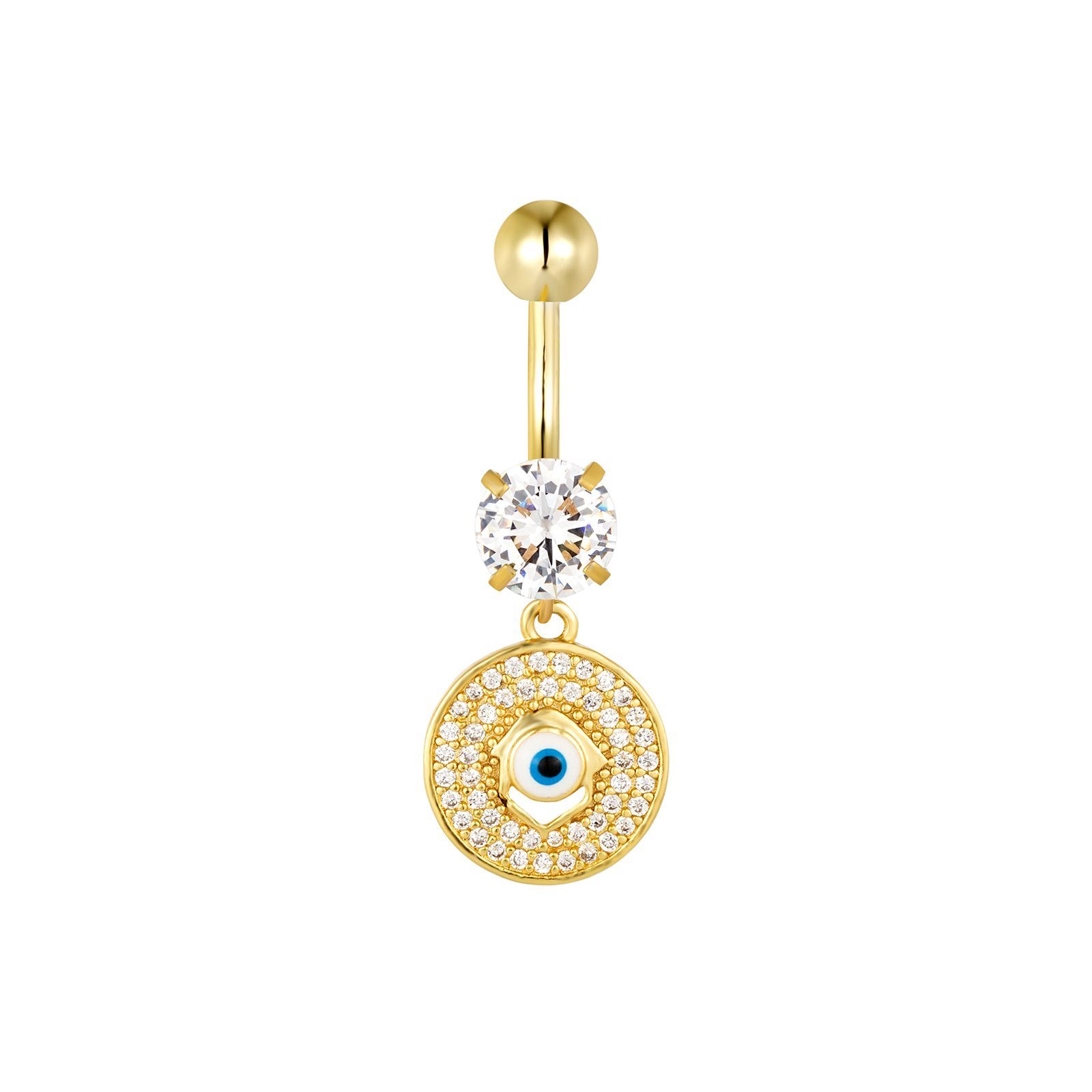 Karisma Bauchnabelpiercing Edelstahl 316L Anhänger Auge Nabel Zirkonia Stecker HB420