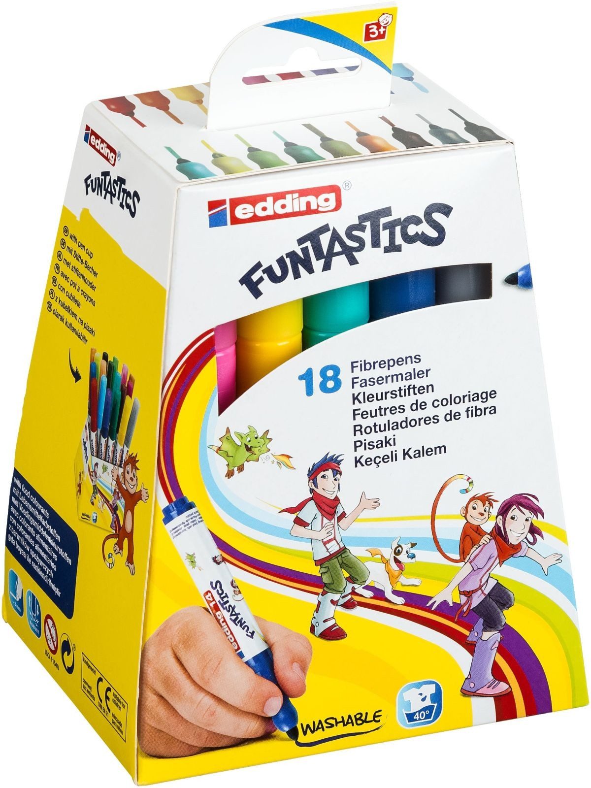 edding Filzstift Fasermaler edding 14 Funtastic ca. 3 mm VE=18 Farben