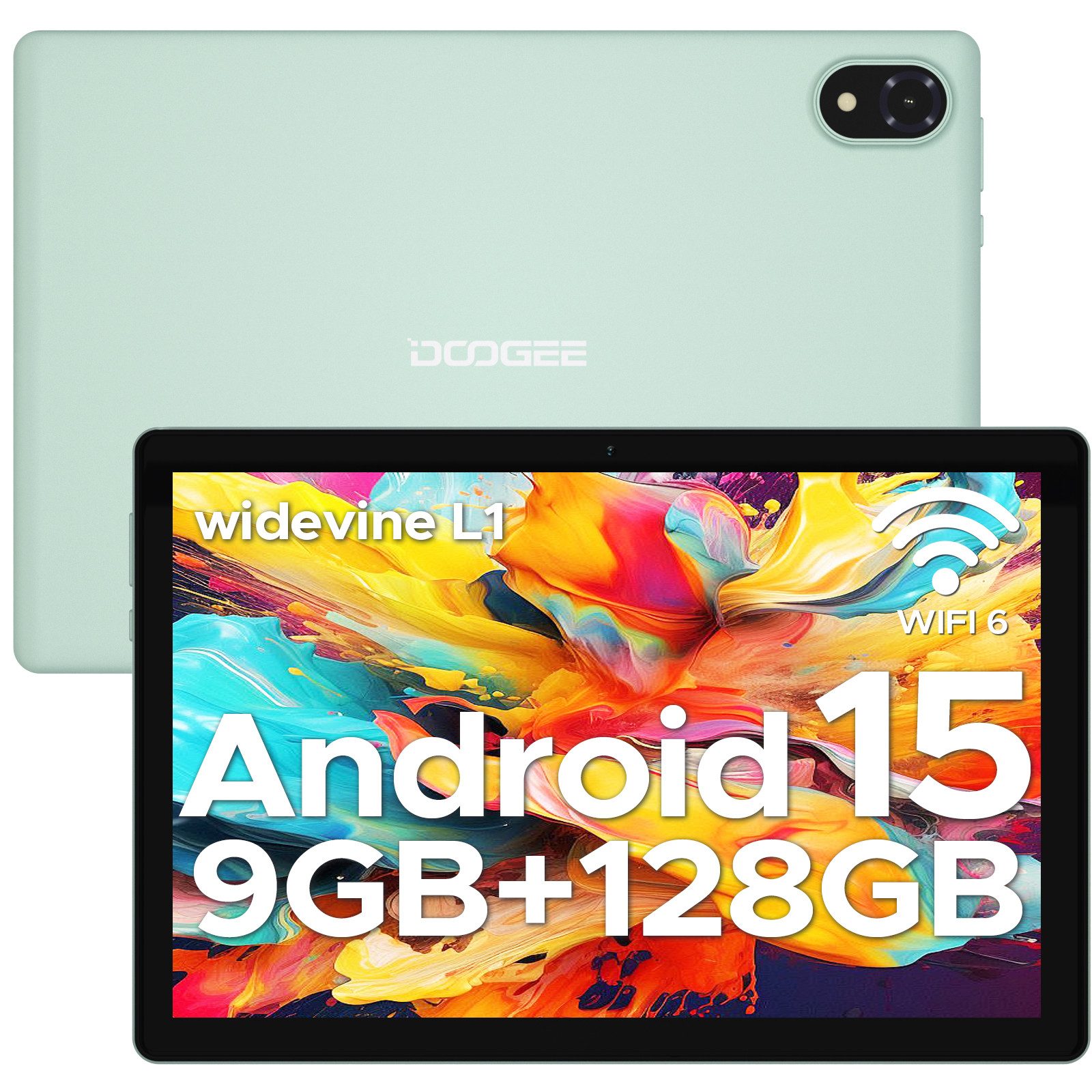 DOOGEE U10 Tablet 10 Zoll, Android Tablet, 4GB RAM+128GB ROM kinder Tablet (10.1", 128 GB, Android 15, WIFI, 9GB RAM (4 + 5 GB erweitert), Widevine L1, WiFi 6, 5060mAh)