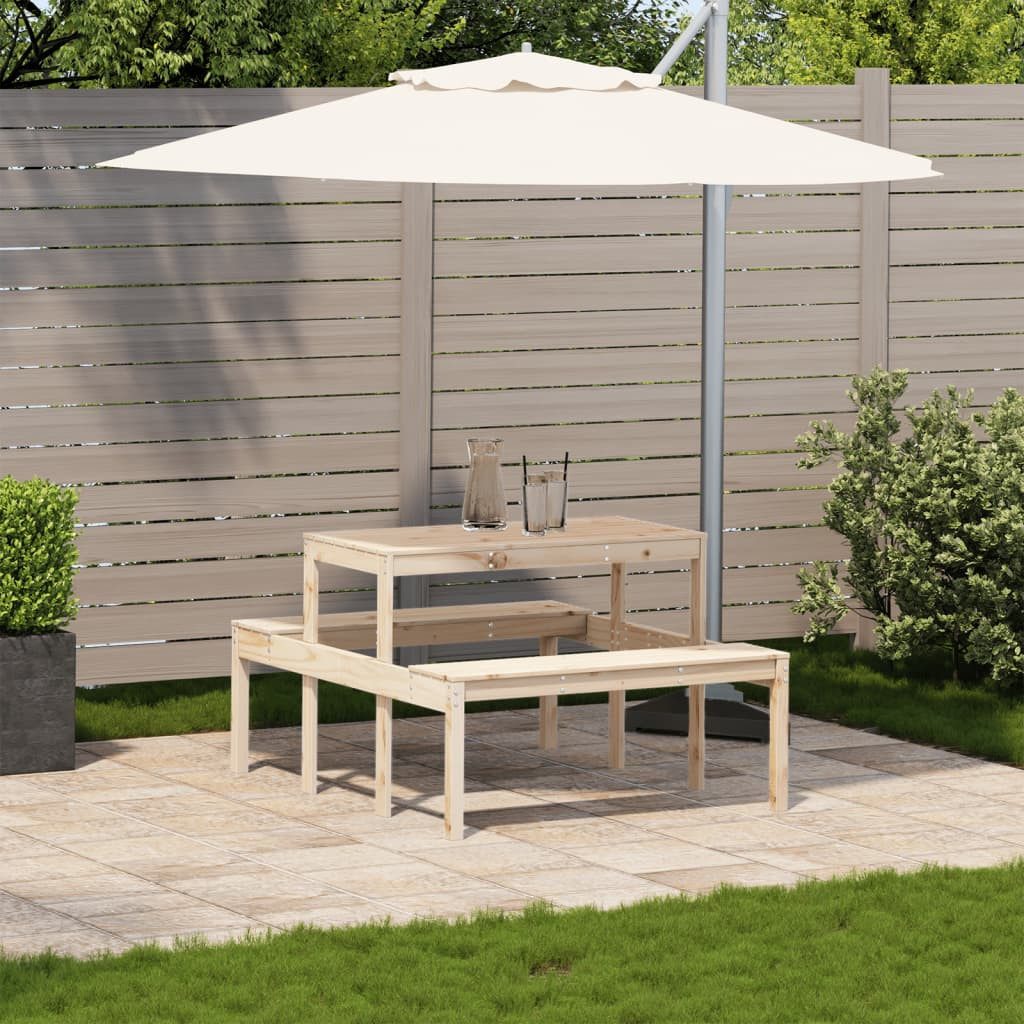 vidaXL Gartentisch Picknicktisch 110x134x75 cm Massivholz günstig online kaufen
