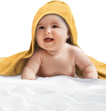 normani Kapuzenhandtuch 2x Baby Wickeltücher aus Bio-Baumwolle, Frottee, Kapuzentuch Badetuch
