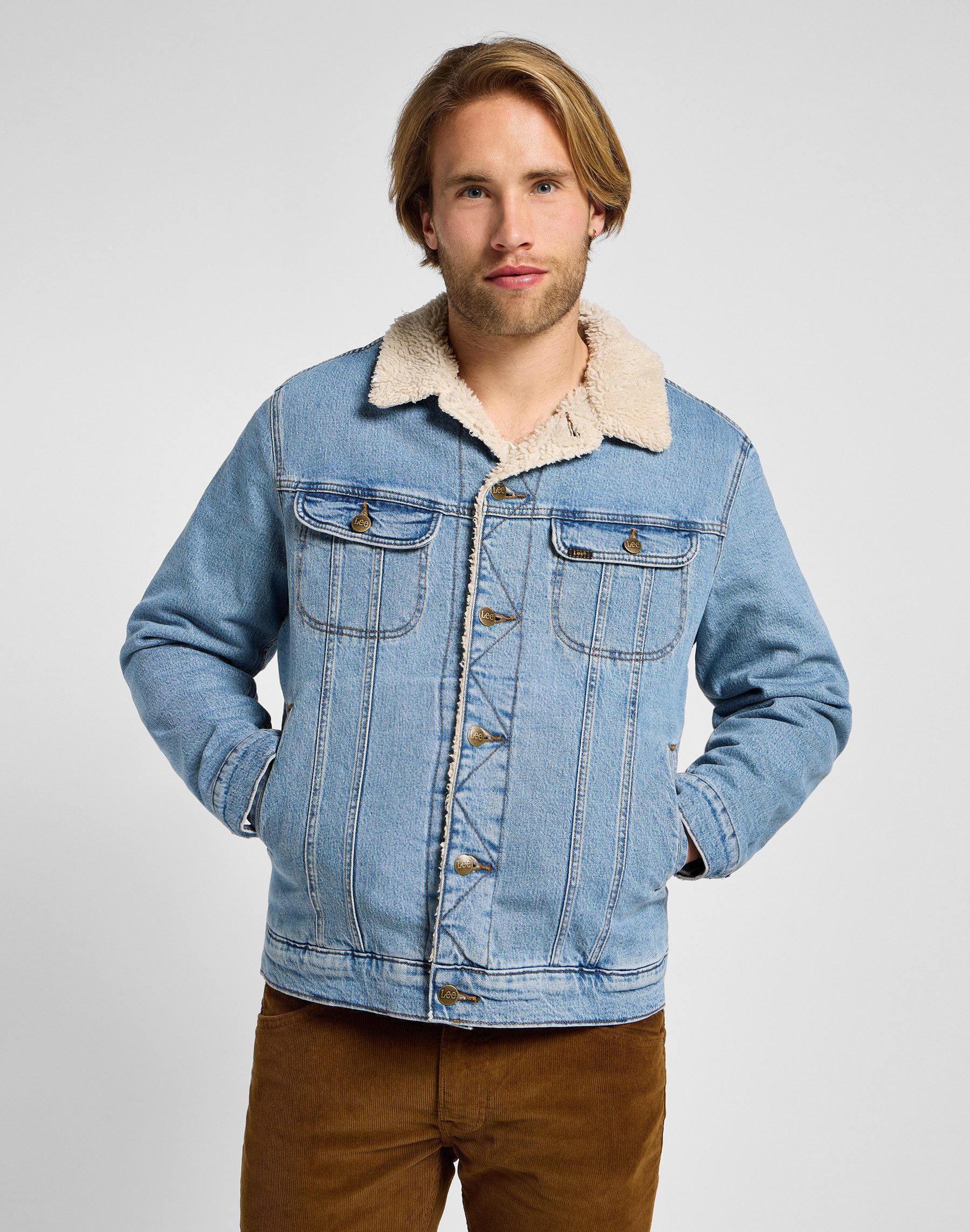 Lee® Jeansjacke SHERPA JACKET mit Knopfleiste