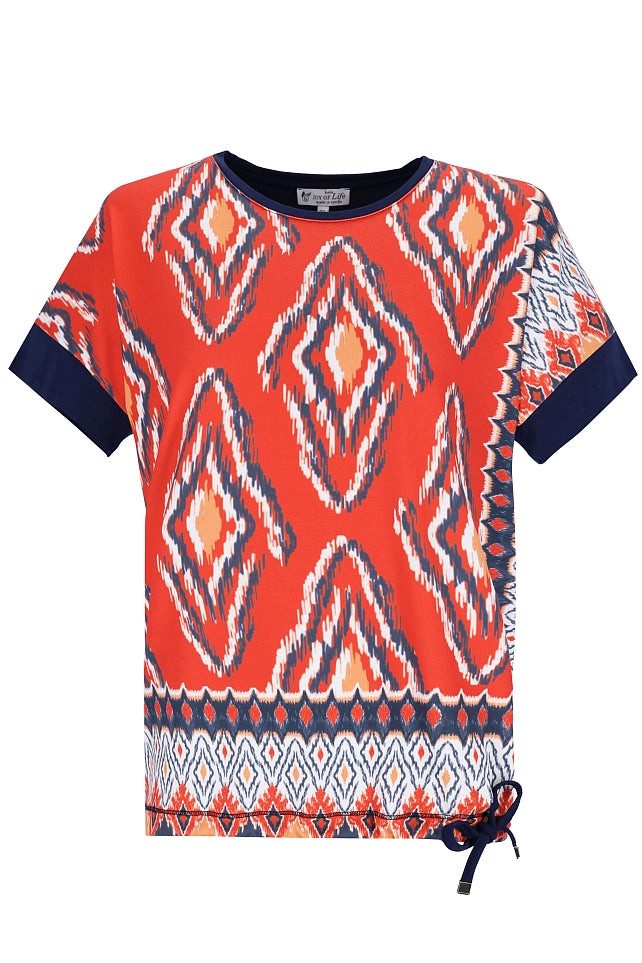 Blusenshirt Shirt 1/2 Arm Blousonform Ikat-Print
