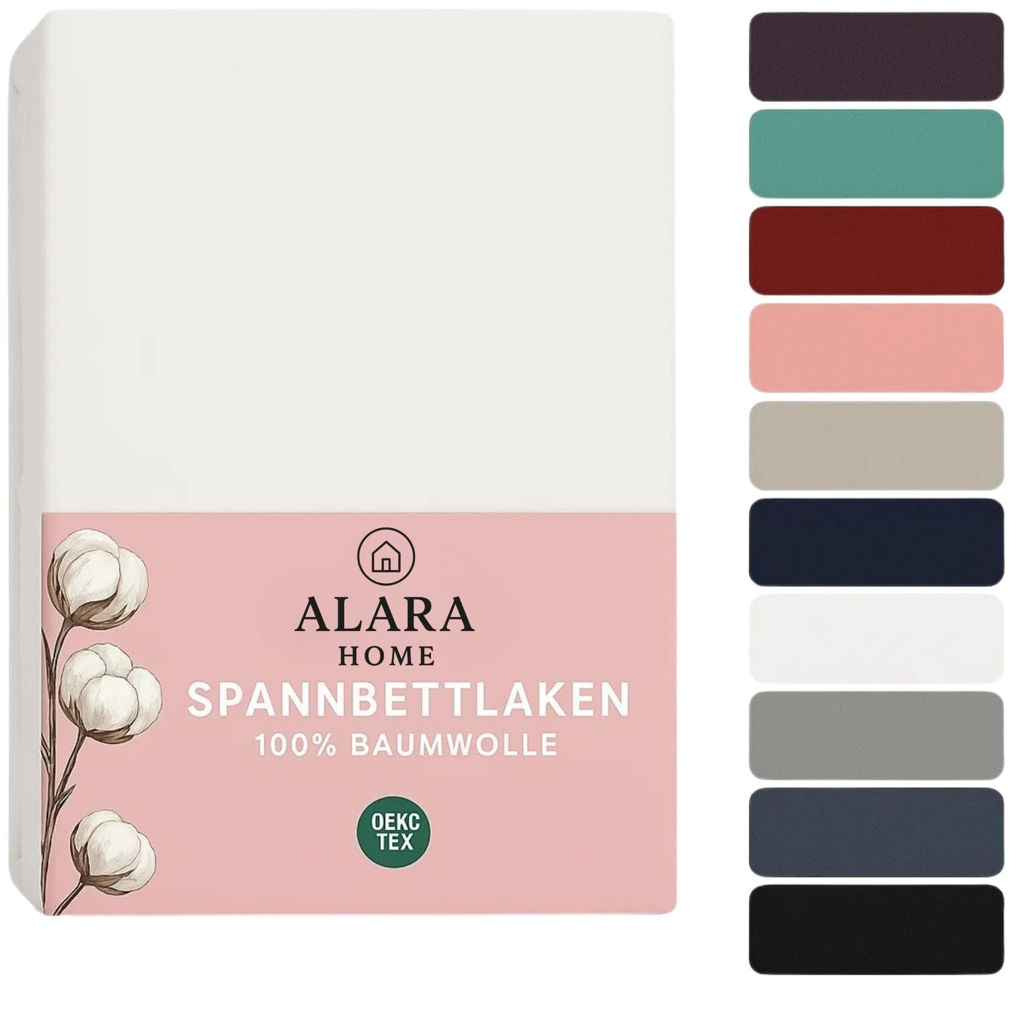 ALARA HOME Spannbettlaken 180x200 Baumwolle 100% Spannbetttuch Bettlaken Je günstig online kaufen
